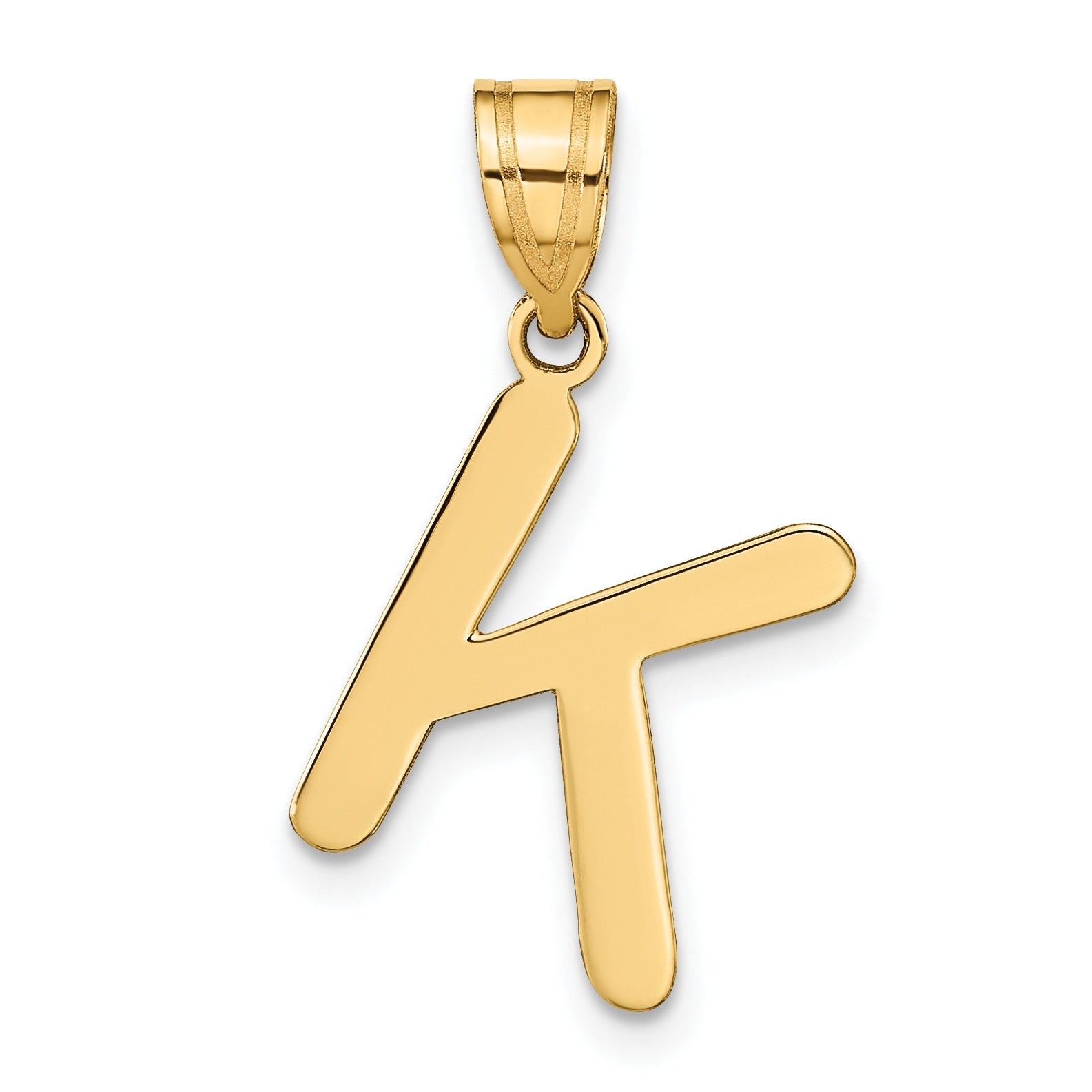 14K Gold Bubble Letter Initial Pendant