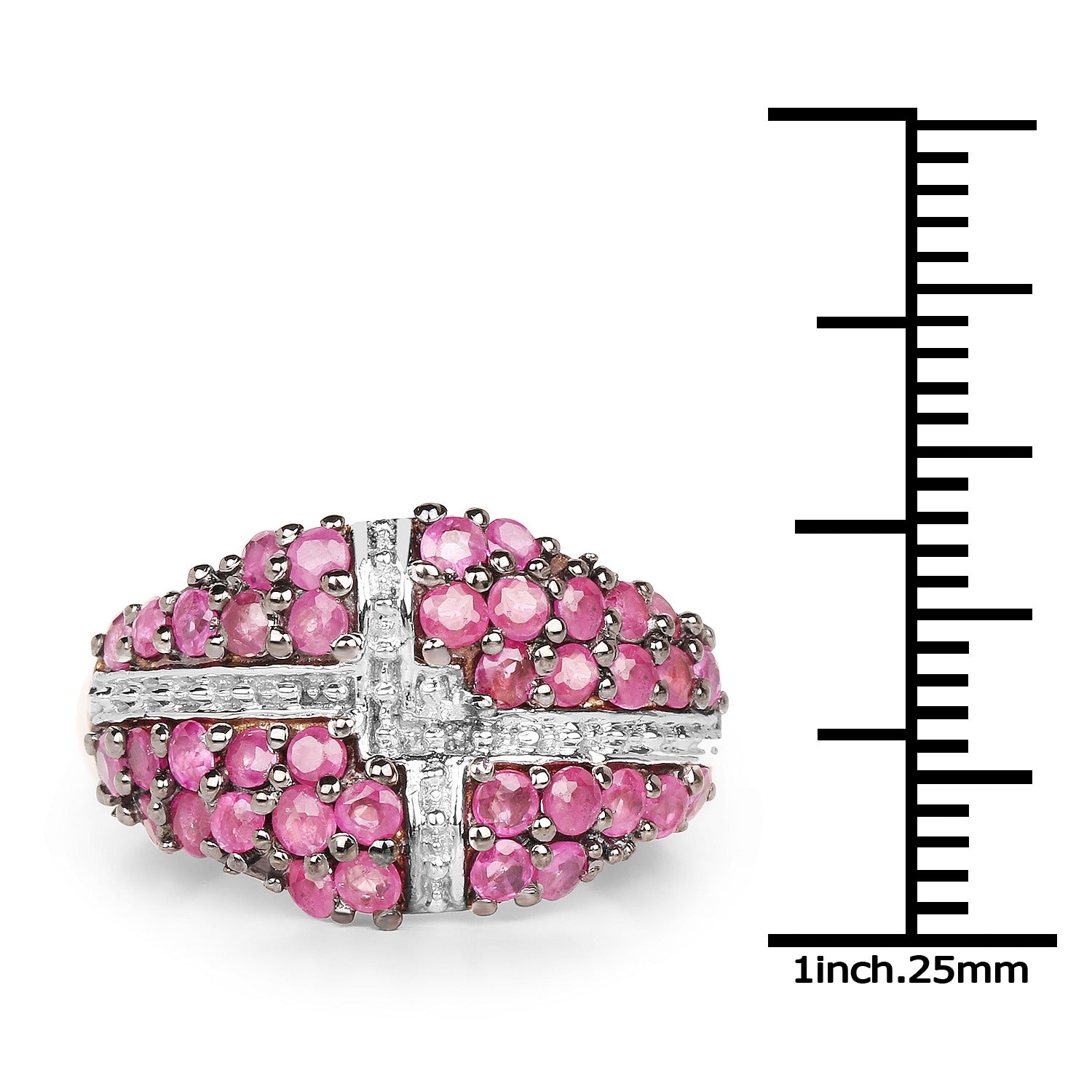1.70 Ct Round Cut Pink Ruby 14K Yellow Gold-Plated Silver Prong Cluster Ring