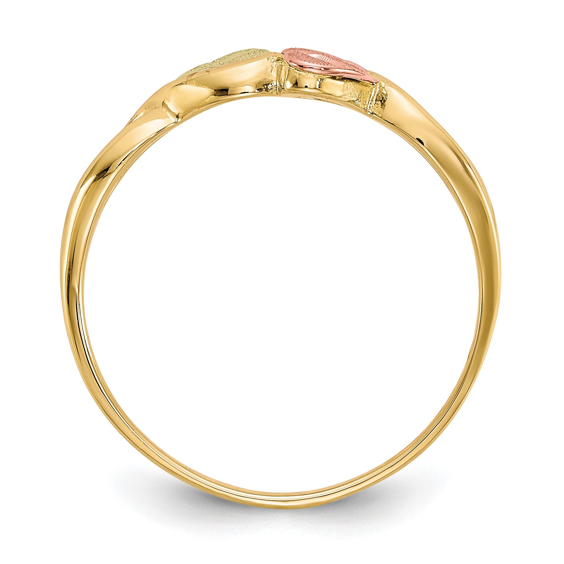 10k Gold Tri-color Heart Infinity Ring