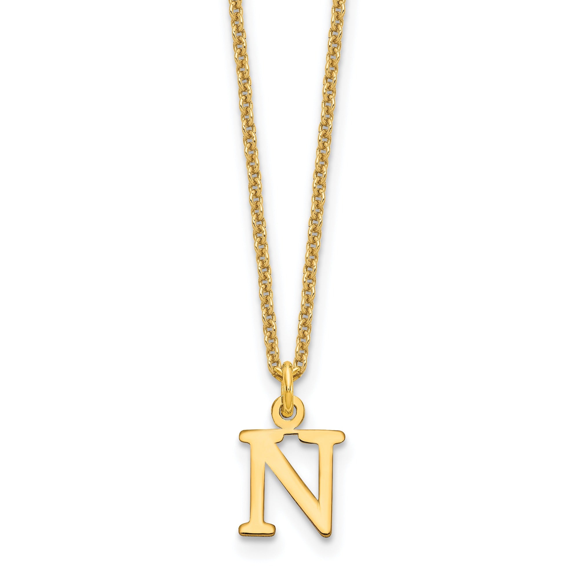 10K God Letters Initial Necklaces