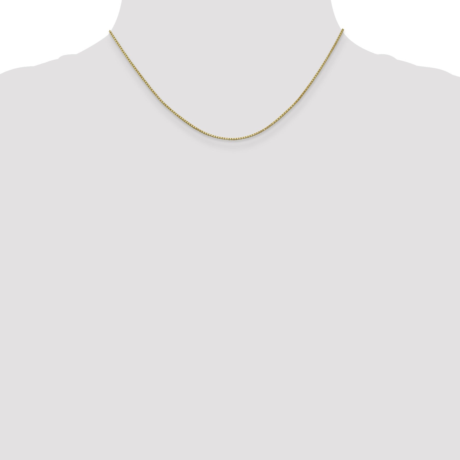 10k White Gold 1 mm Box Chain 16 inch