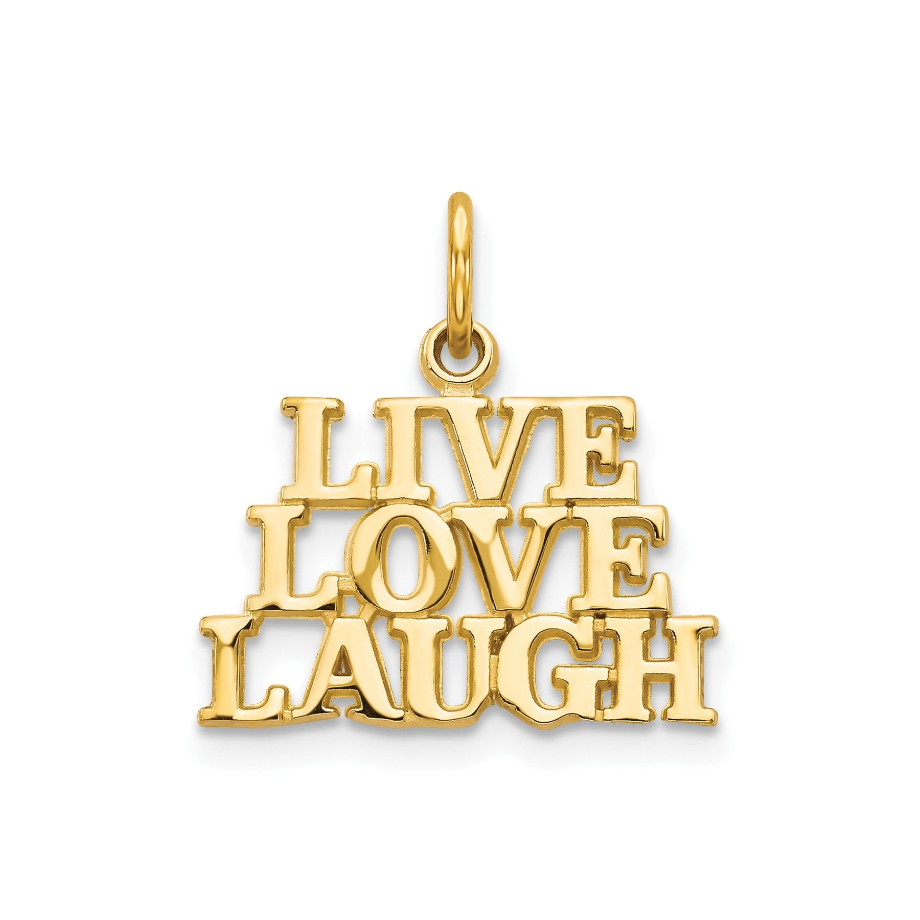 14k Gold Live Love Laugh Charm
