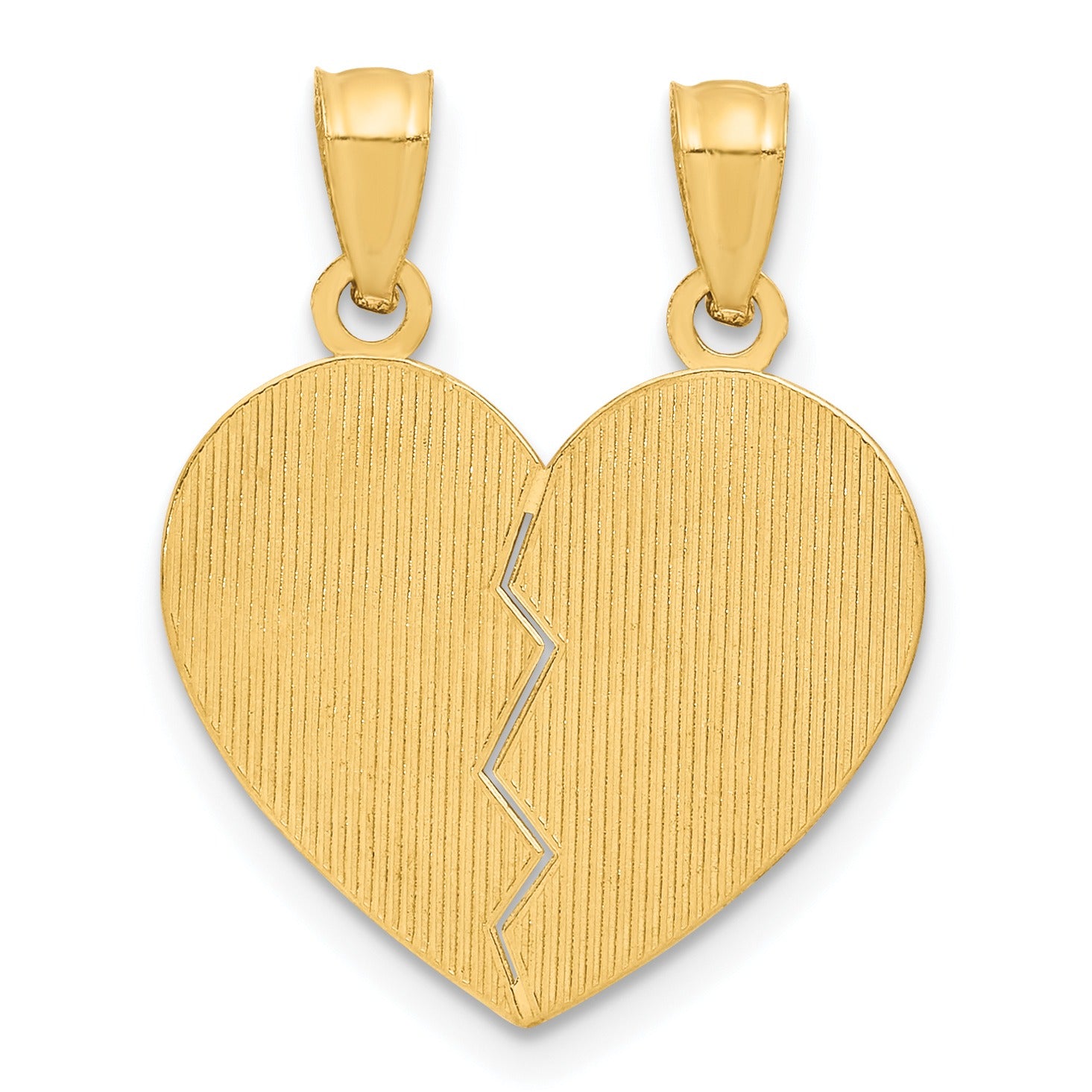 14k Gold BEST FRIENDS Heart Break-Apart Pendant