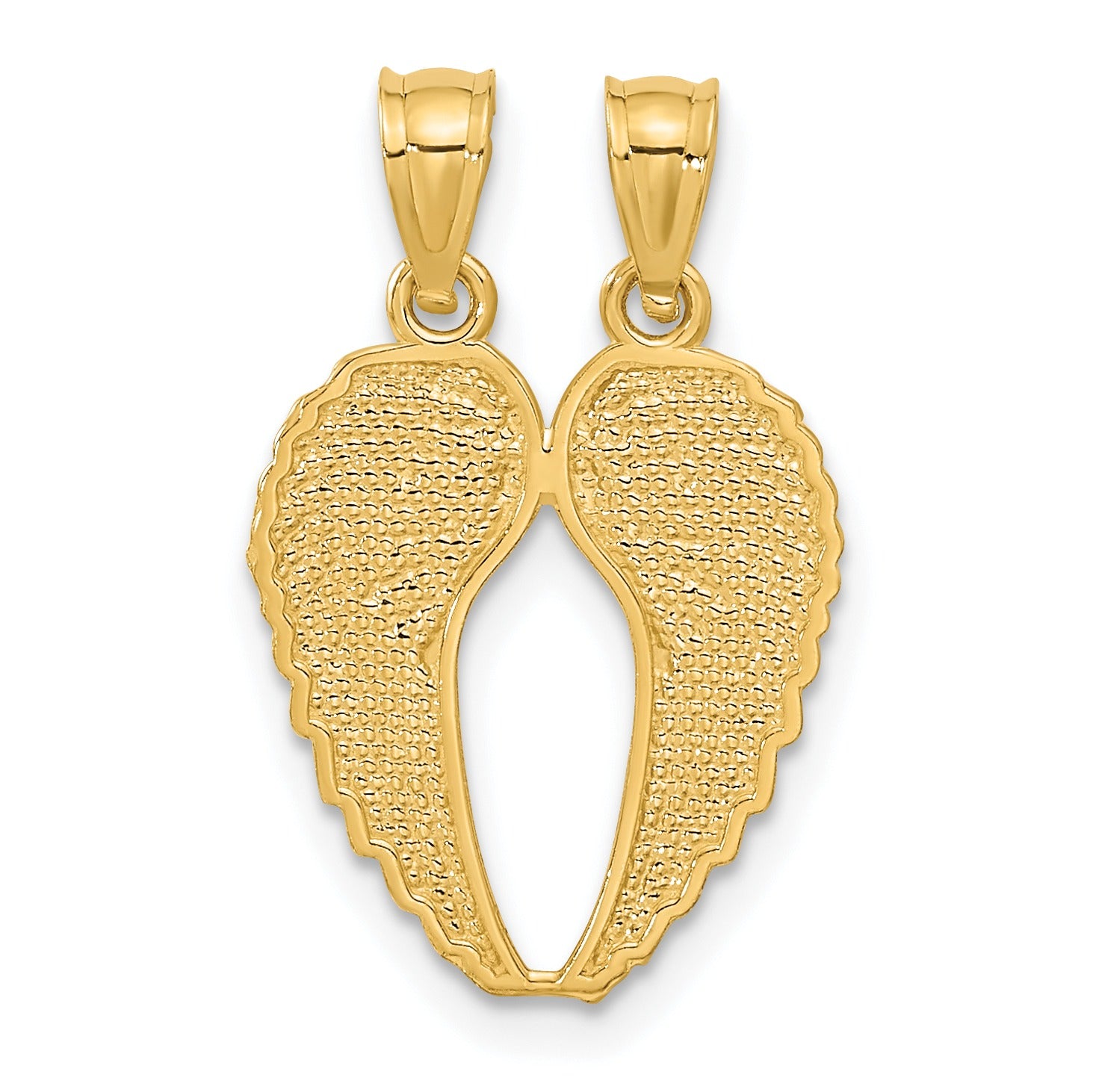 14k Gold Two-Piece Break-Apart Wings Pendant