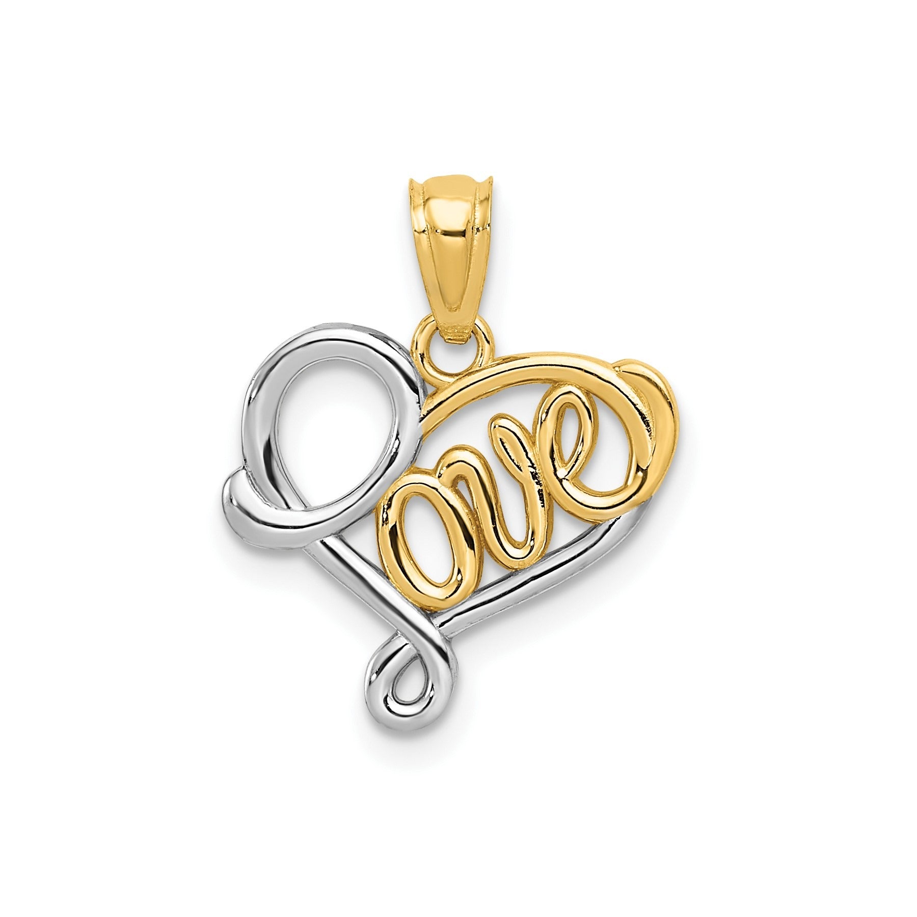 14k Gold LOVE Heart Pendant