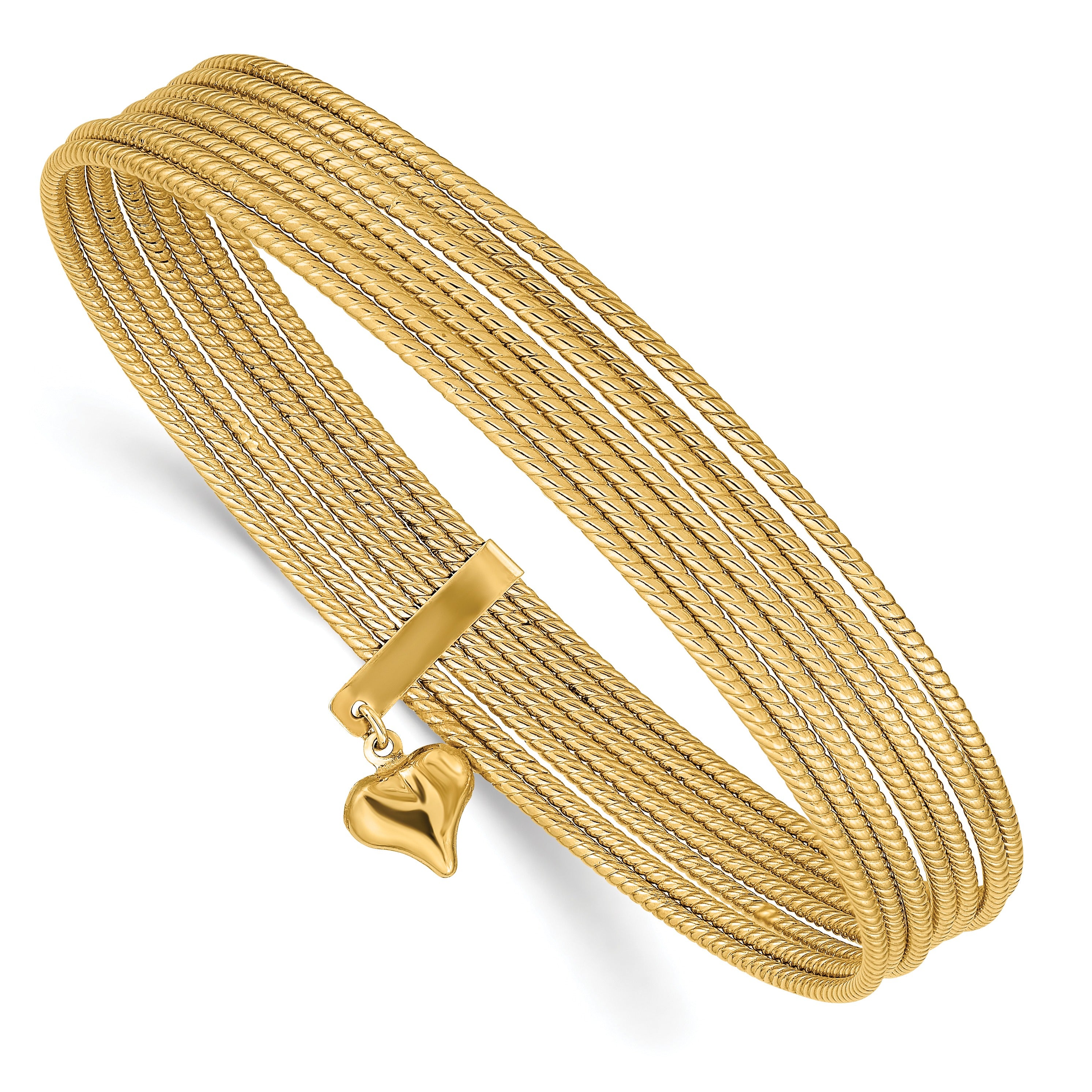 Gold Seven Strand Slip-on Bangles Bracelet