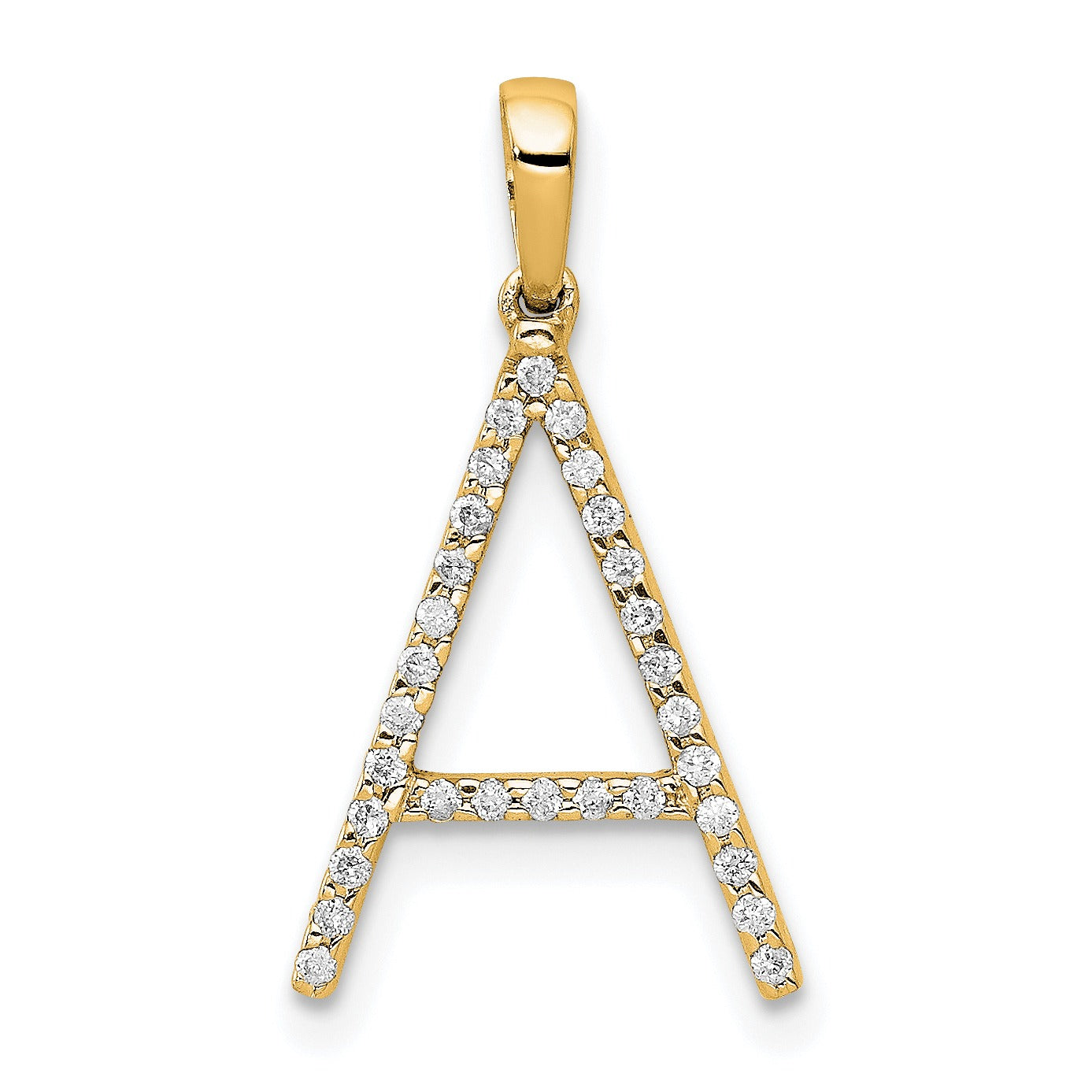 14k Gold Diamond Initial Pendant