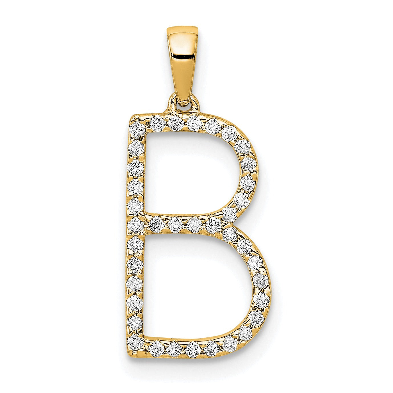 14k Gold Diamond Initial Pendant