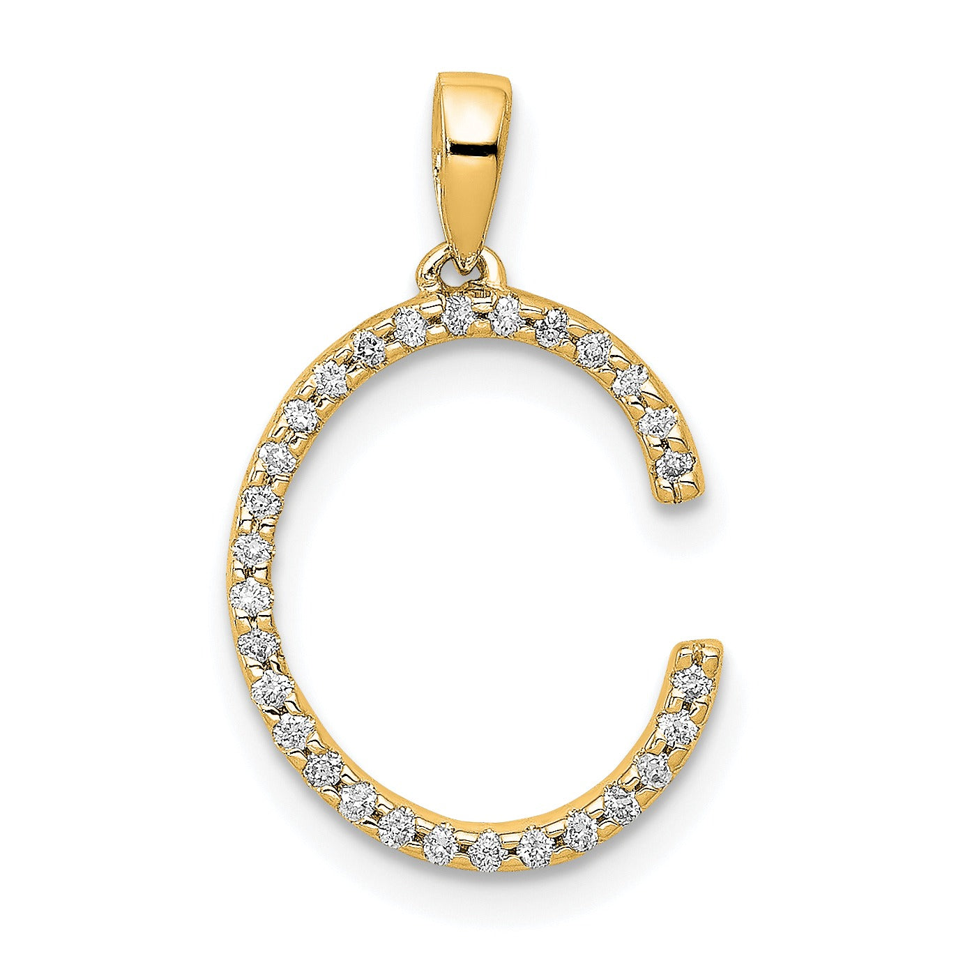 14k Gold Diamond Initial Pendant