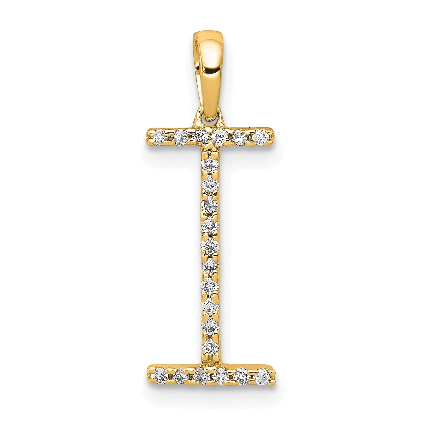 14k Gold Diamond Initial Pendant