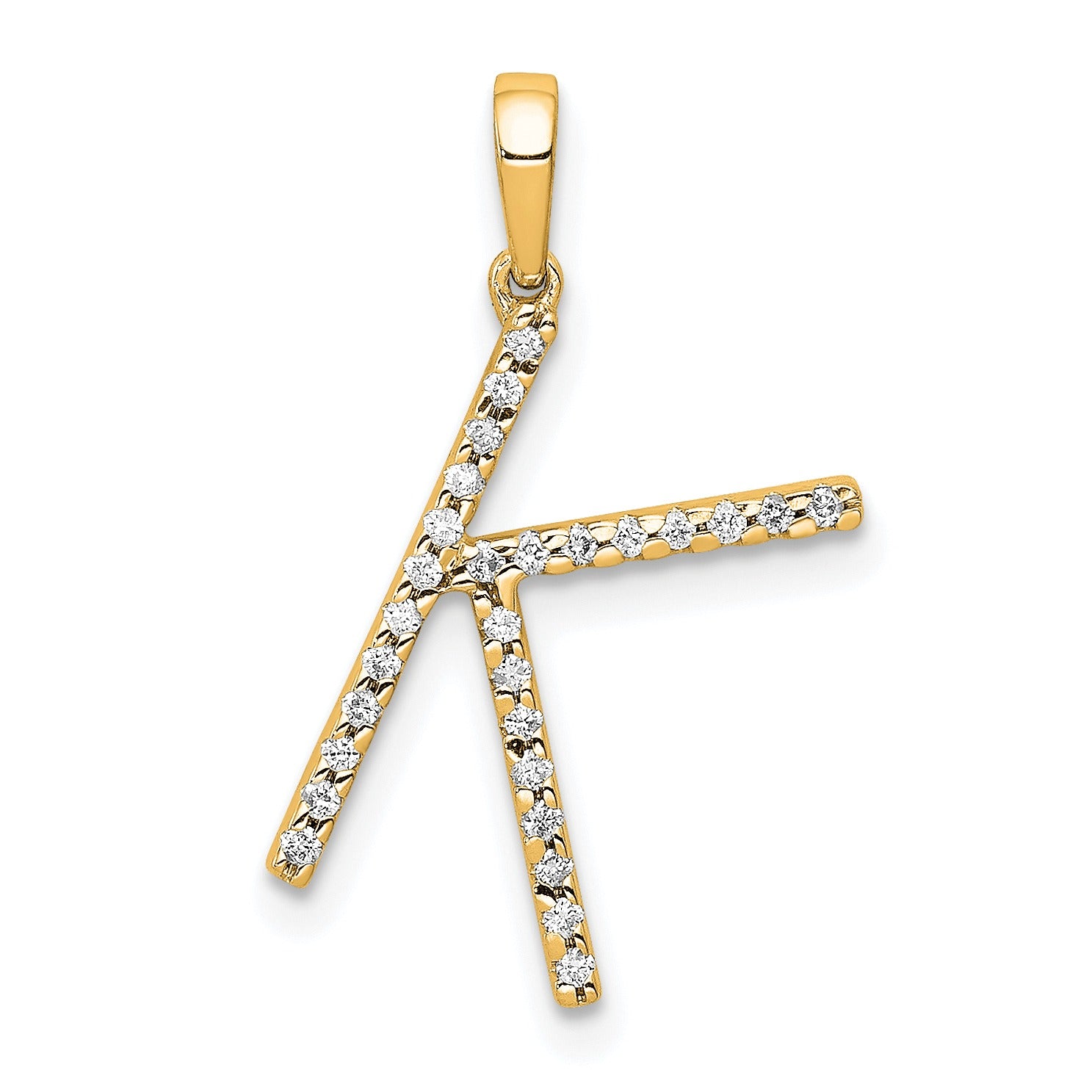 14k Gold Diamond Initial Pendant