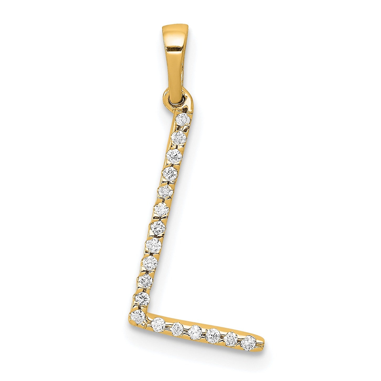 14k Gold Diamond Initial Pendant