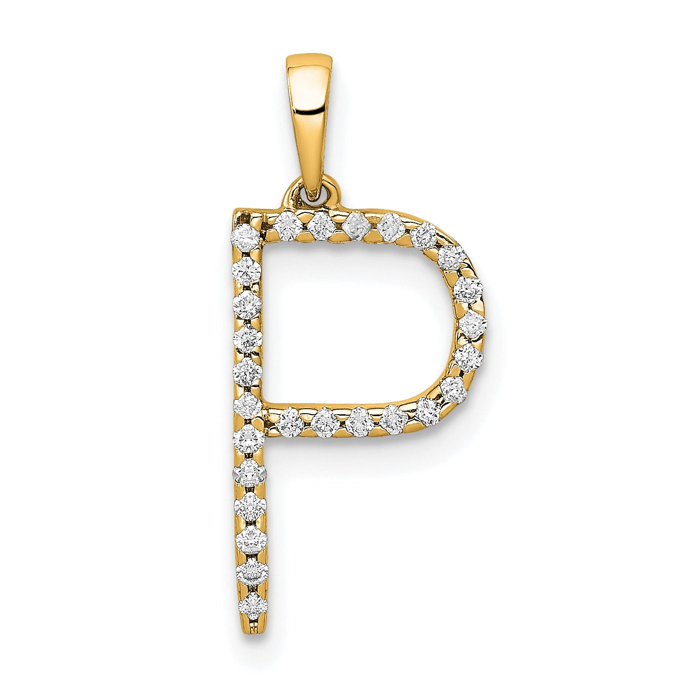 14k Gold Diamond Initial Pendant