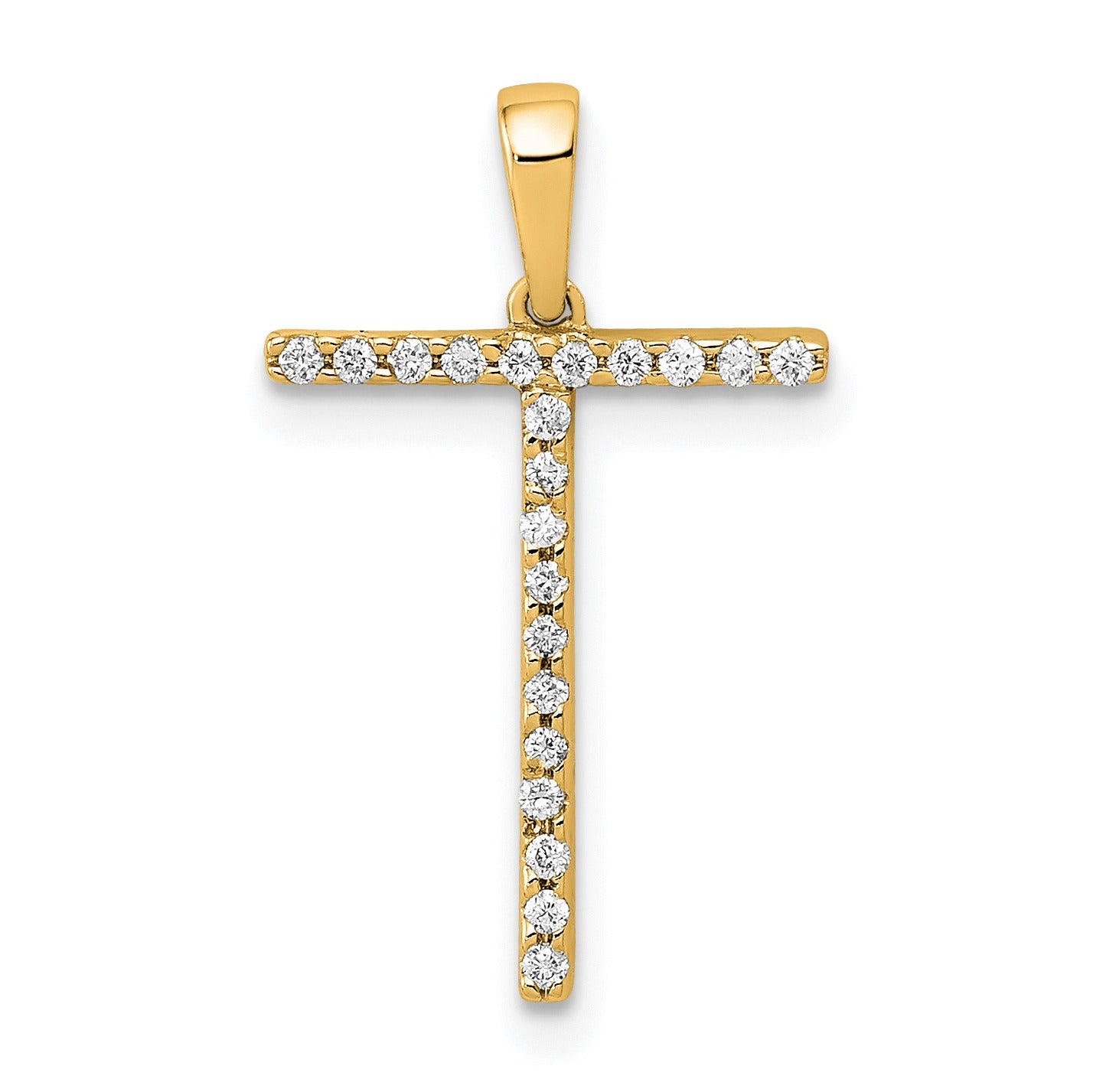 14k Gold Diamond Initial Pendant