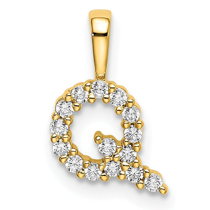 Lab Grown Diamond Initial Pave Pendants Fine Color Jewels