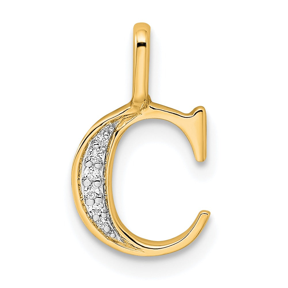 Natural Diamond Initial Letter 14k Gold Pendant Fine Color Jewels
