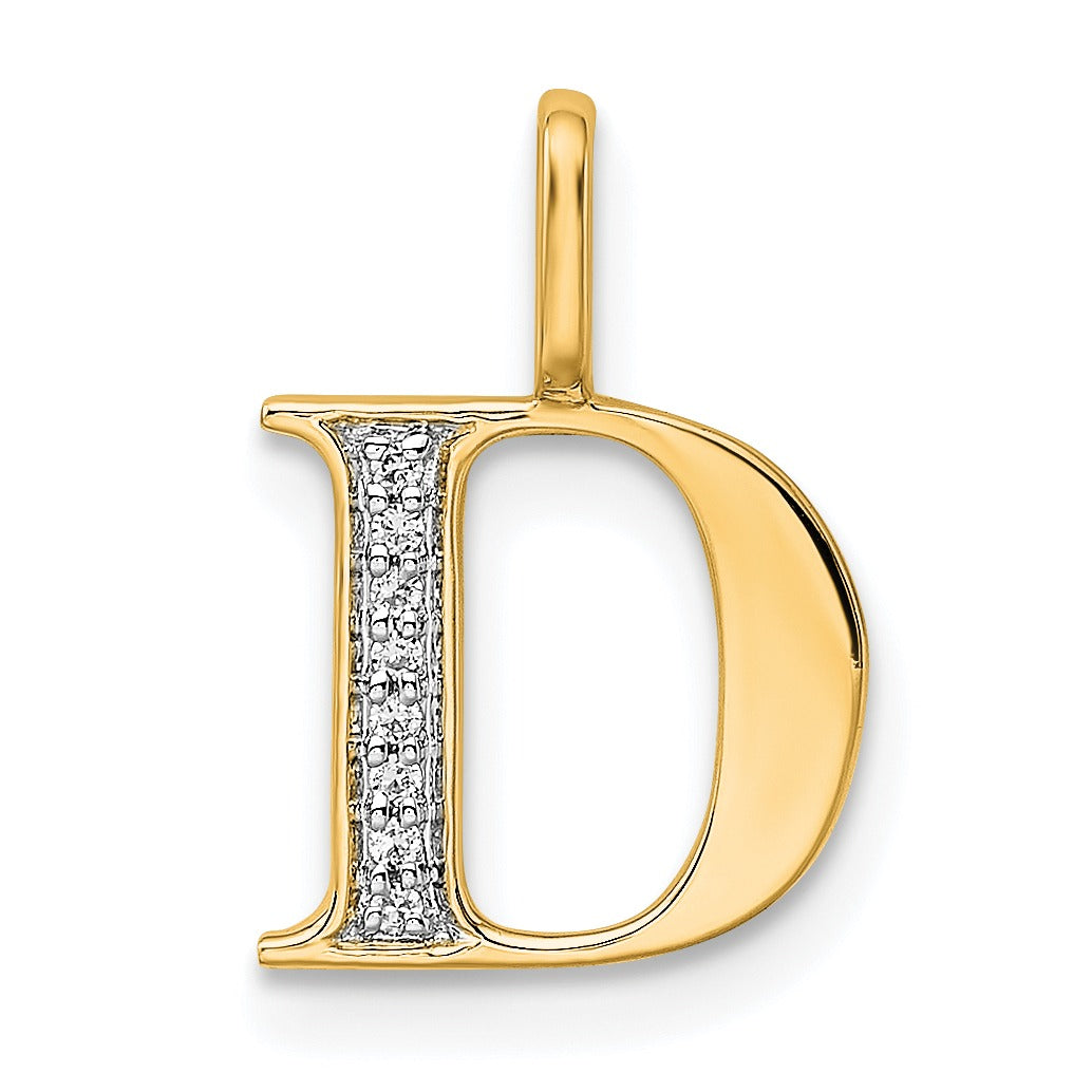Natural Diamond Initial Letter 14k Gold Pendant Fine Color Jewels