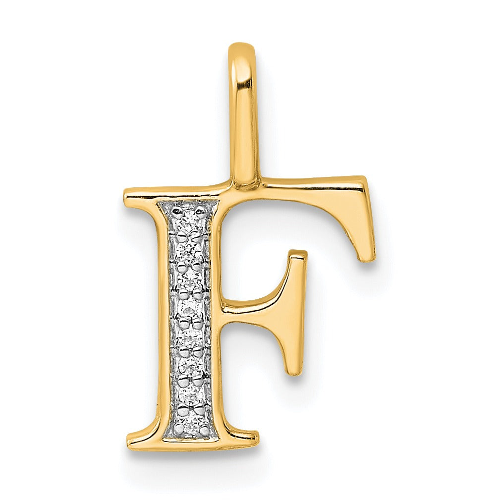 Natural Diamond Initial Letter 14k Gold Pendant Fine Color Jewels