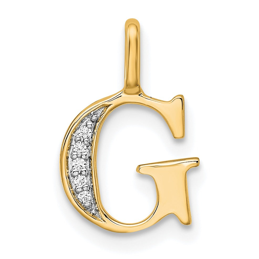 Natural Diamond Initial Letter 14k Gold Pendant Fine Color Jewels
