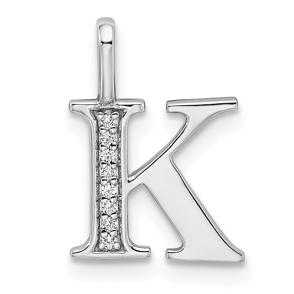 Natural Diamond Initial Letter 14k Gold Pendant Fine Color Jewels