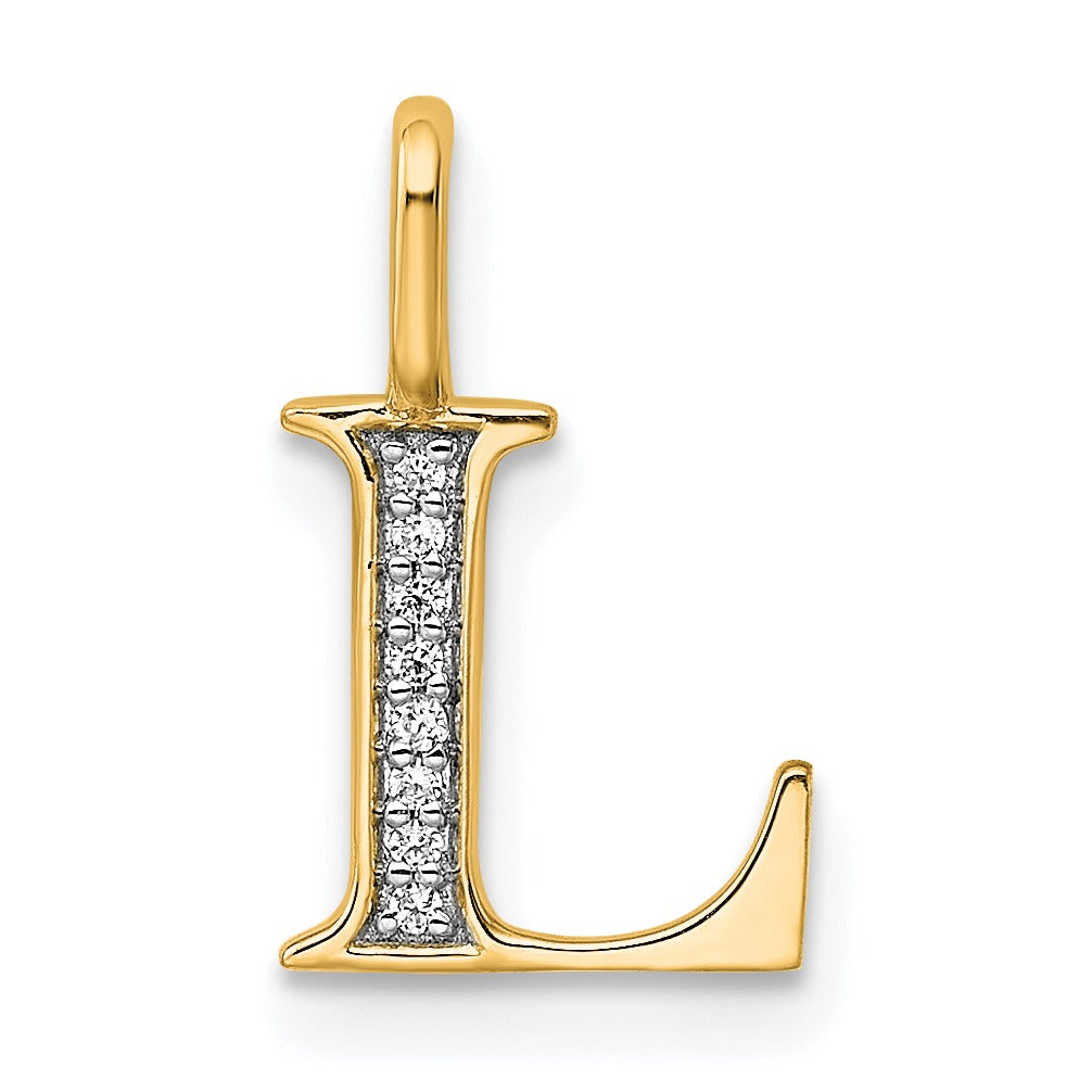 Natural Diamond Initial Letter 14k Gold Pendant Fine Color Jewels