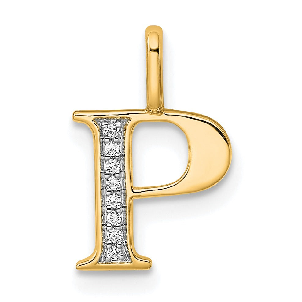 Natural Diamond Initial Letter 14k Gold Pendant Fine Color Jewels