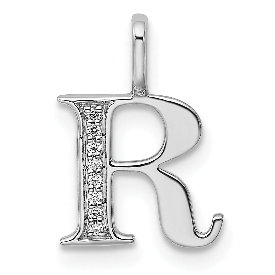 Natural Diamond Initial Letter 14k Gold Pendant Fine Color Jewels