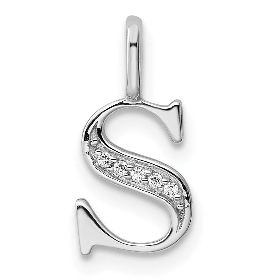 Natural Diamond Initial Letter 14k Gold Pendant Fine Color Jewels