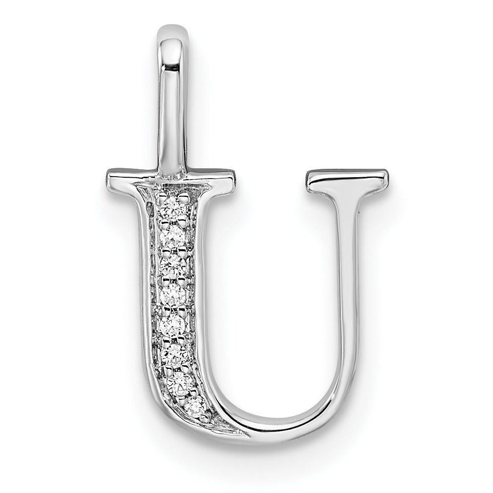 Natural Diamond Initial Letter 14k Gold Pendant Fine Color Jewels