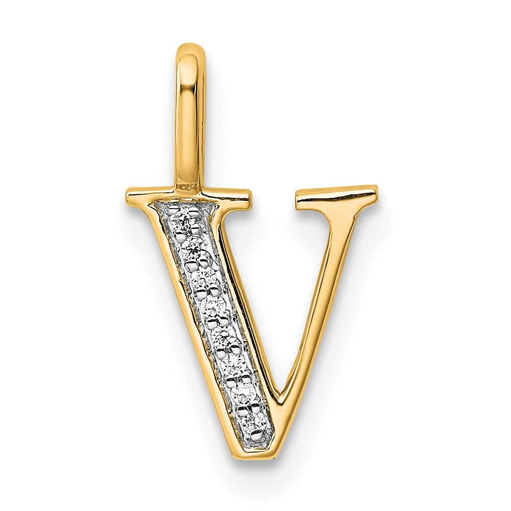 Natural Diamond Initial Letter 14k Gold Pendant Fine Color Jewels