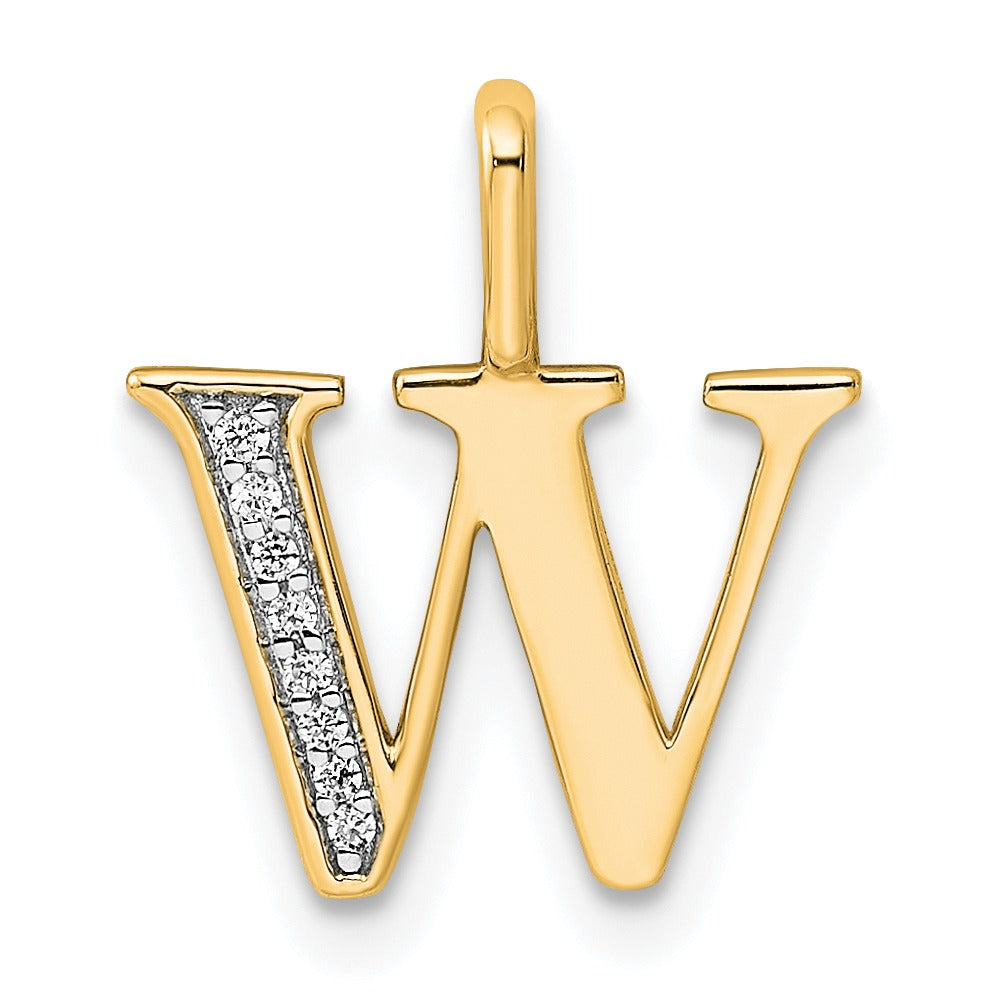 Natural Diamond Initial Letter 14k Gold Pendant Fine Color Jewels