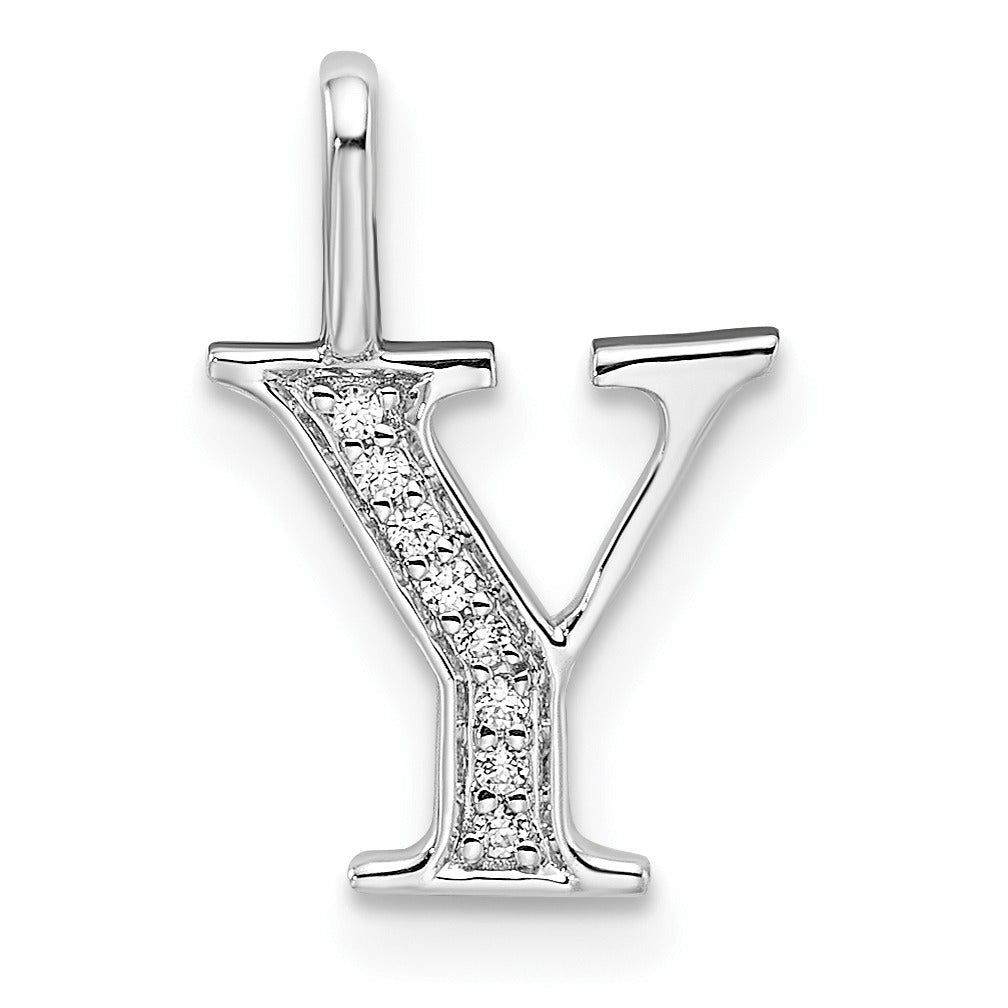 Natural Diamond Initial Letter 14k Gold Pendant Fine Color Jewels