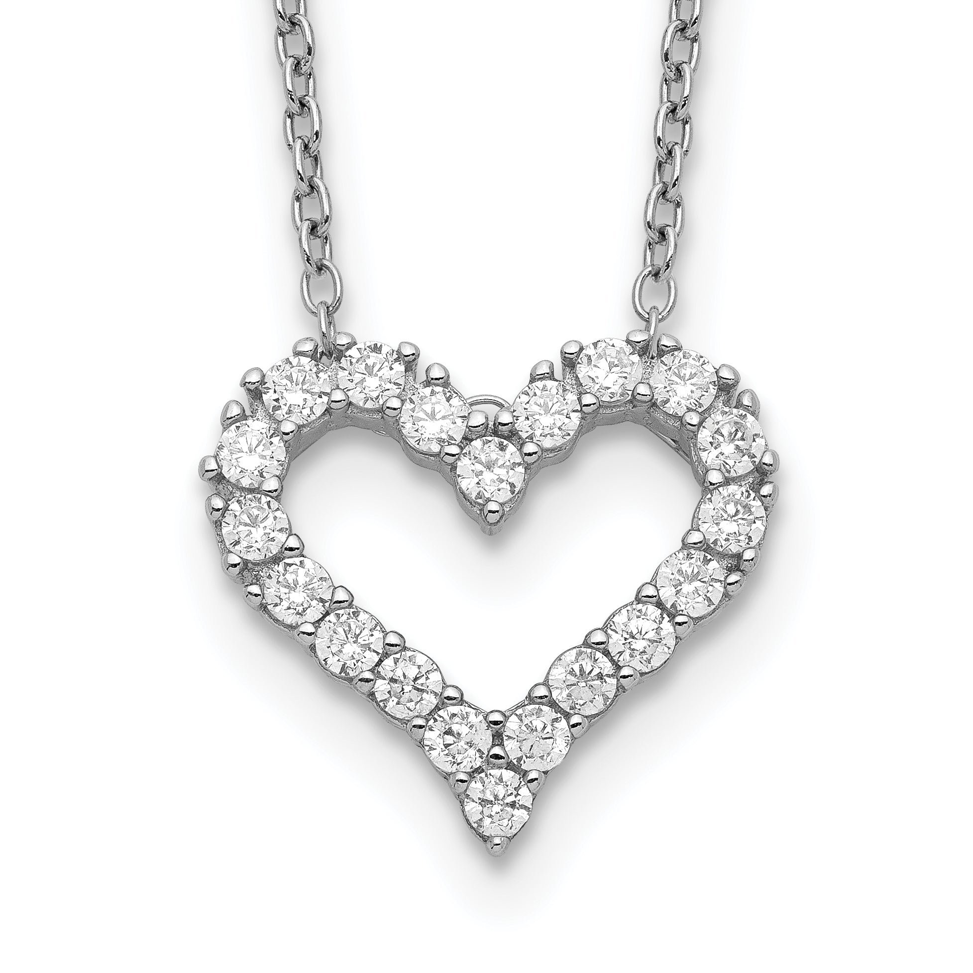Diamond heart pendant necklace in white gold, fine jewelry from Fine Color Jewels USA