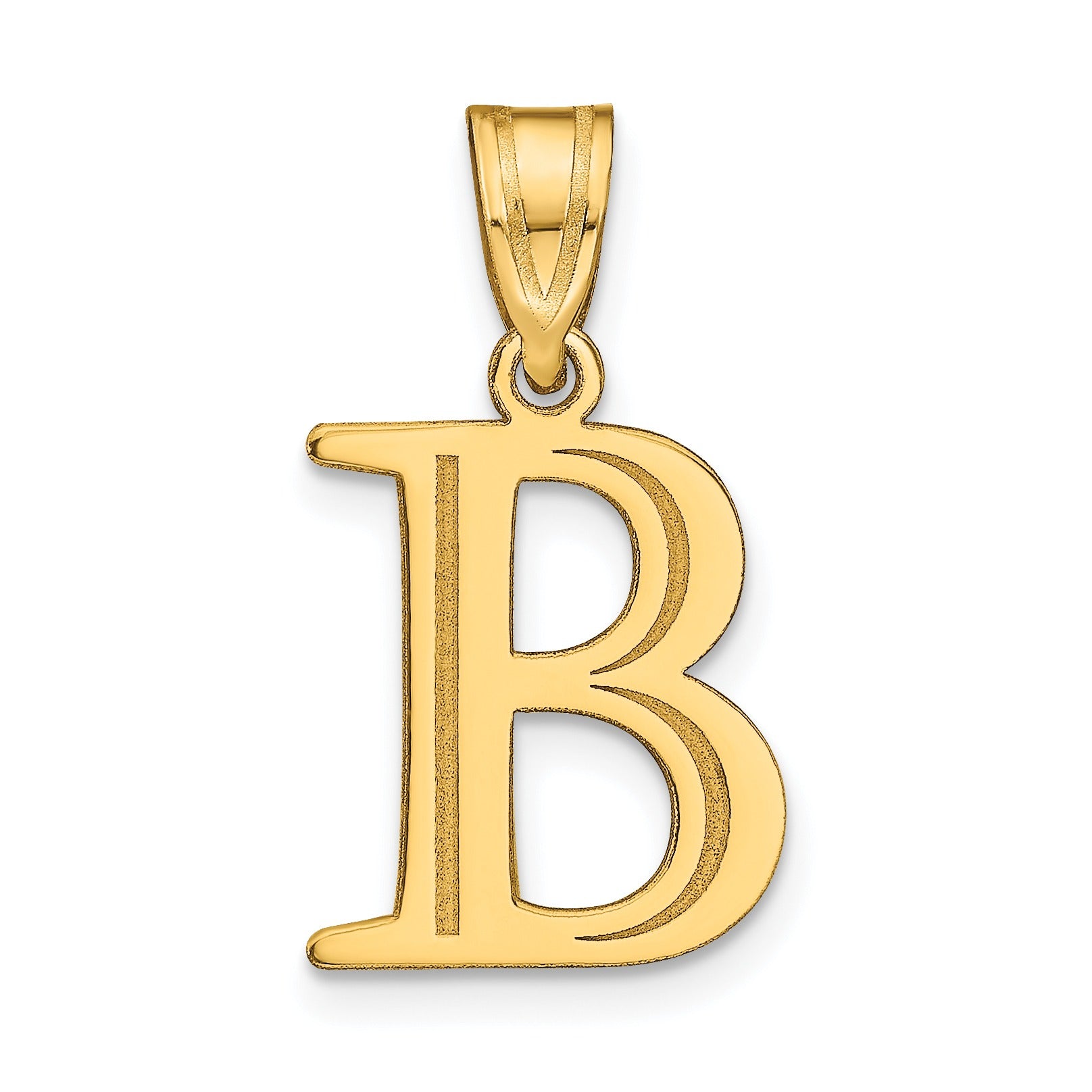 14K Gold Etched Initial Pendants