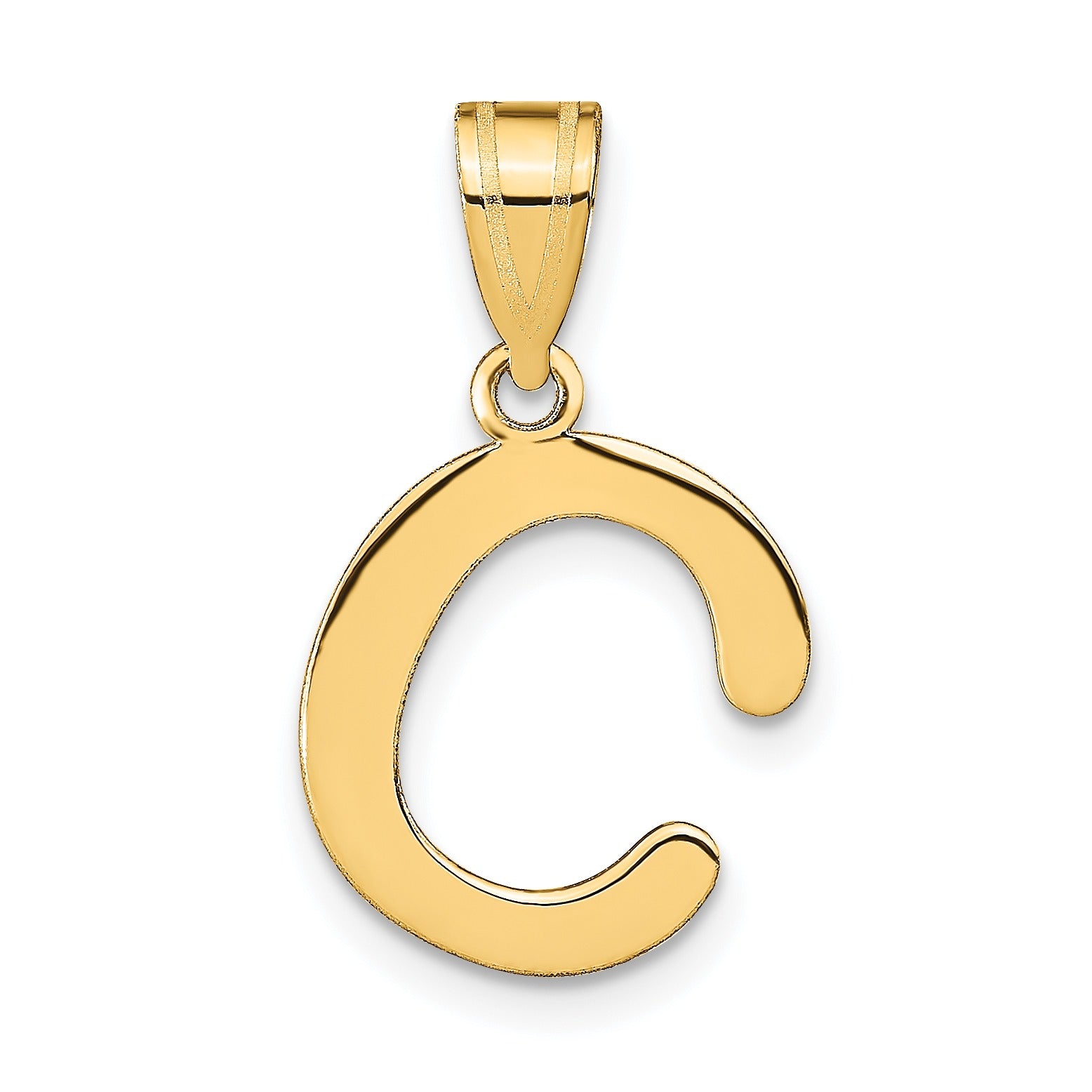 14K Gold Bubble Letter Initial Pendant