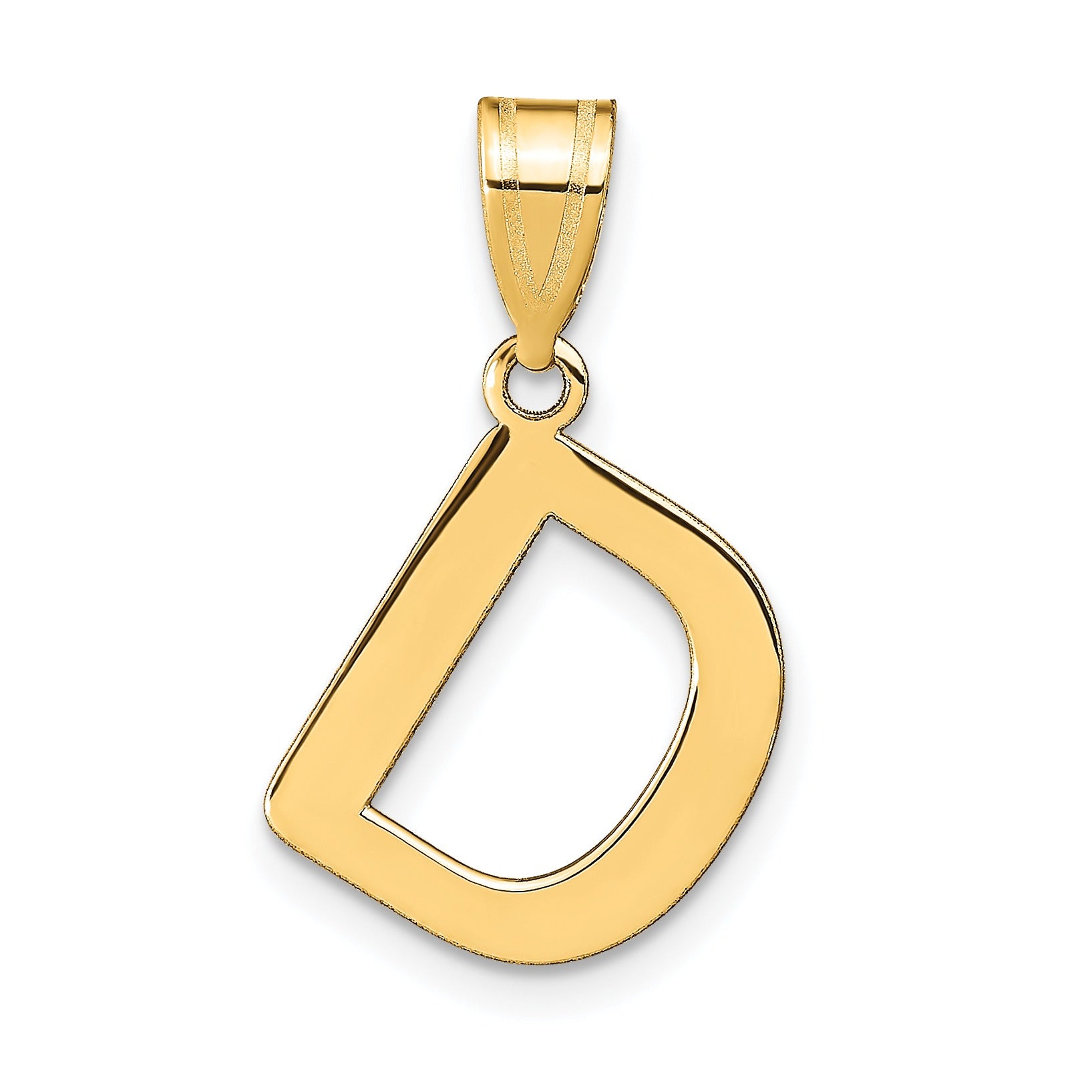 14K Gold Bubble Letter Initial Pendant