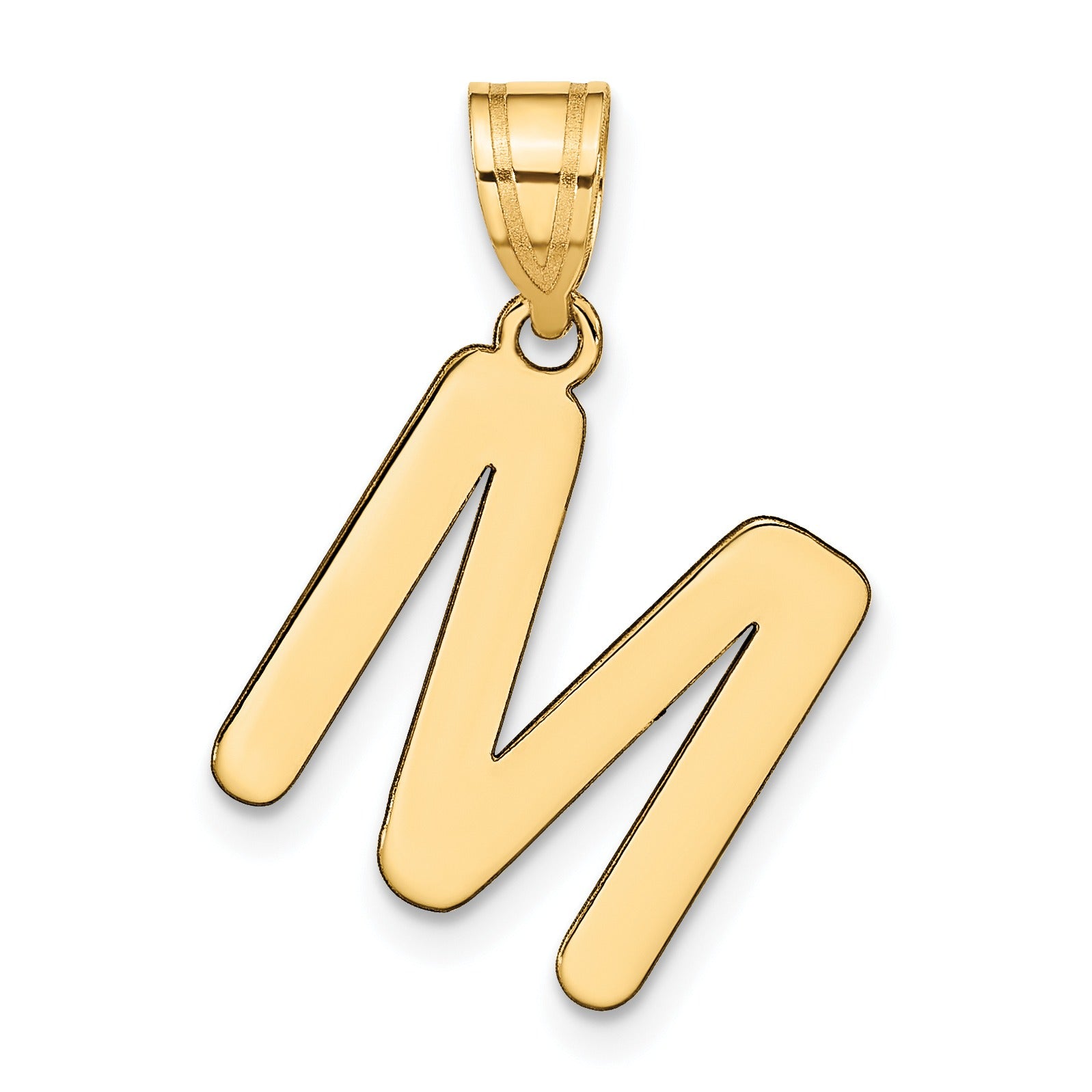 14K Gold Bubble Letter Initial Pendant