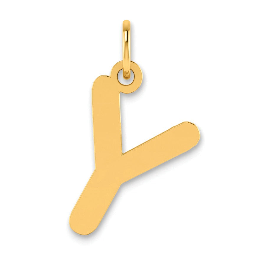 14K Gold Bubble Letter Initial Pendant