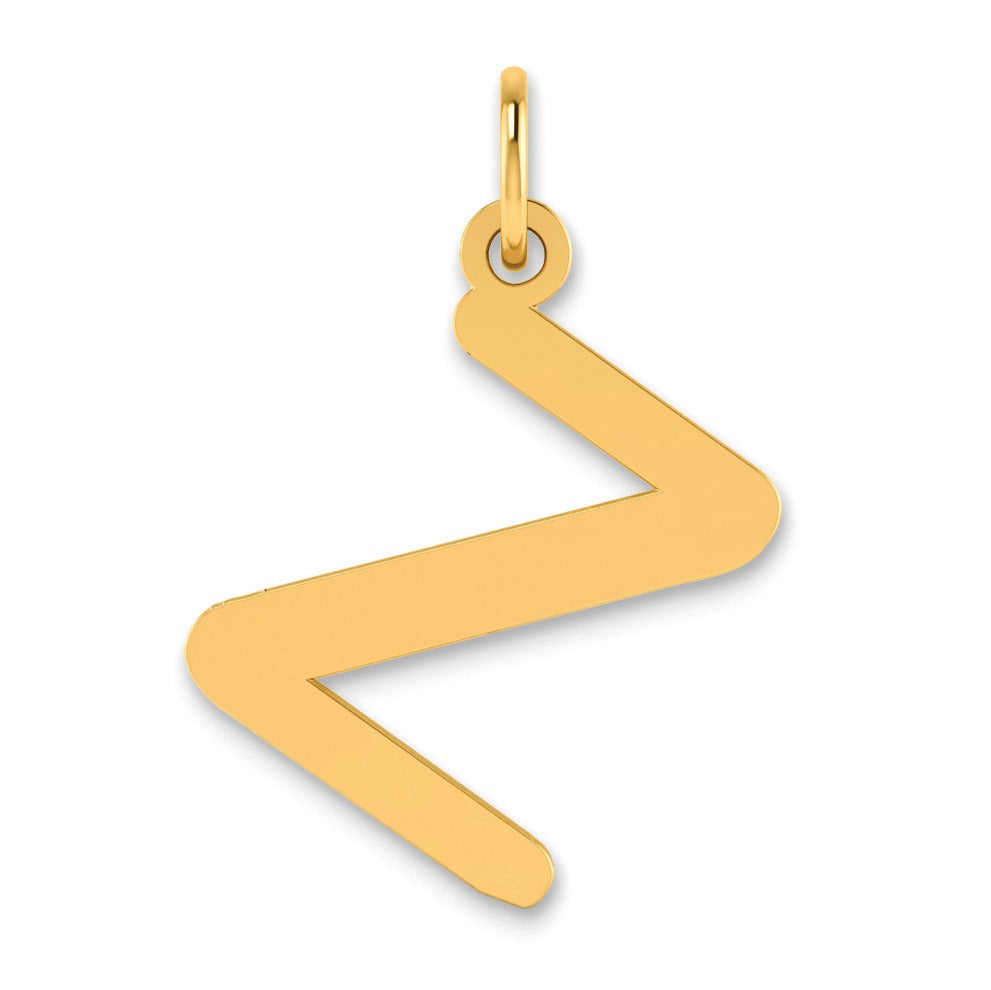 14K Gold Bubble Letter Initial Pendant