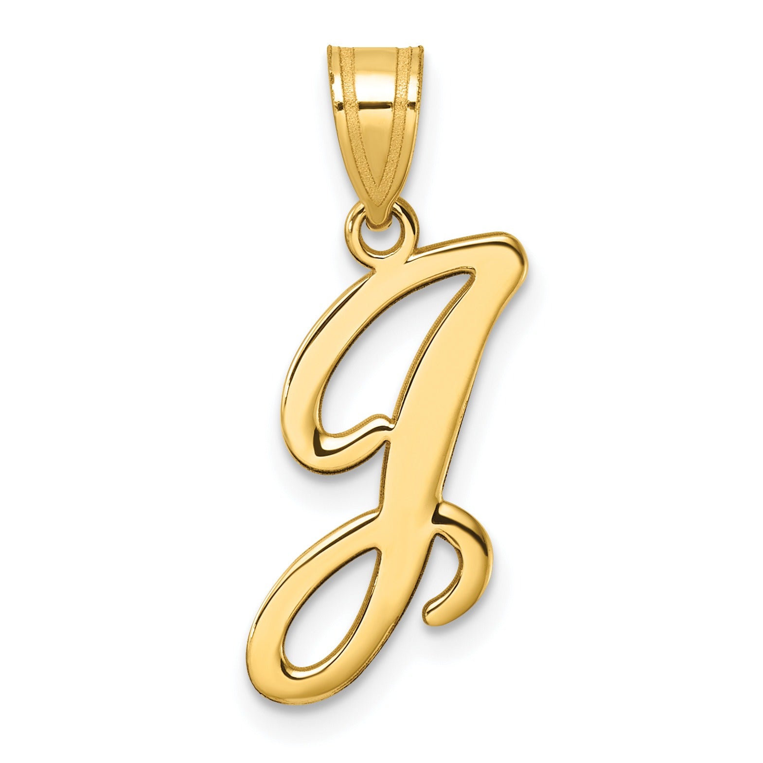 14k Gold Script Initial Charm Pendant