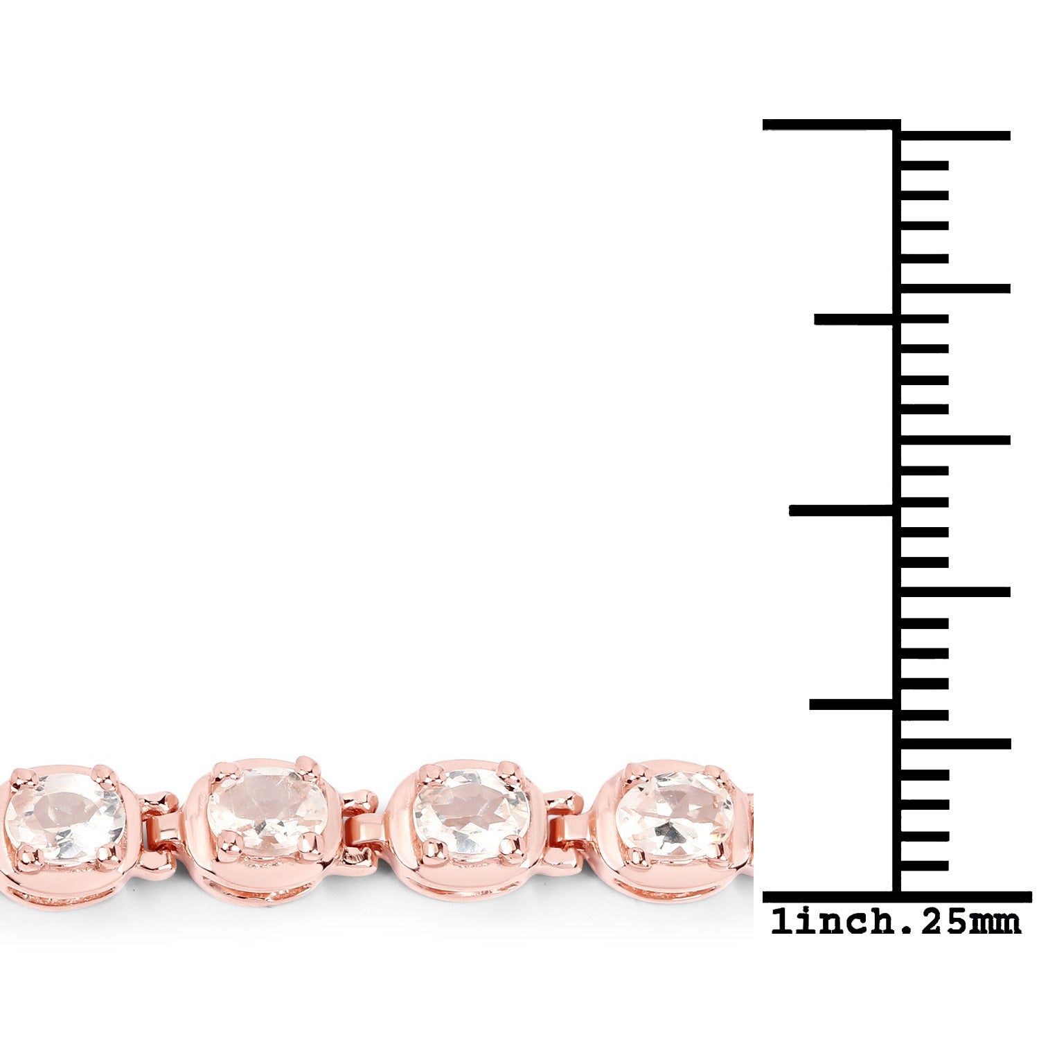 Genuine Morganite 14K Rose Gold Plated Silver Bracelet