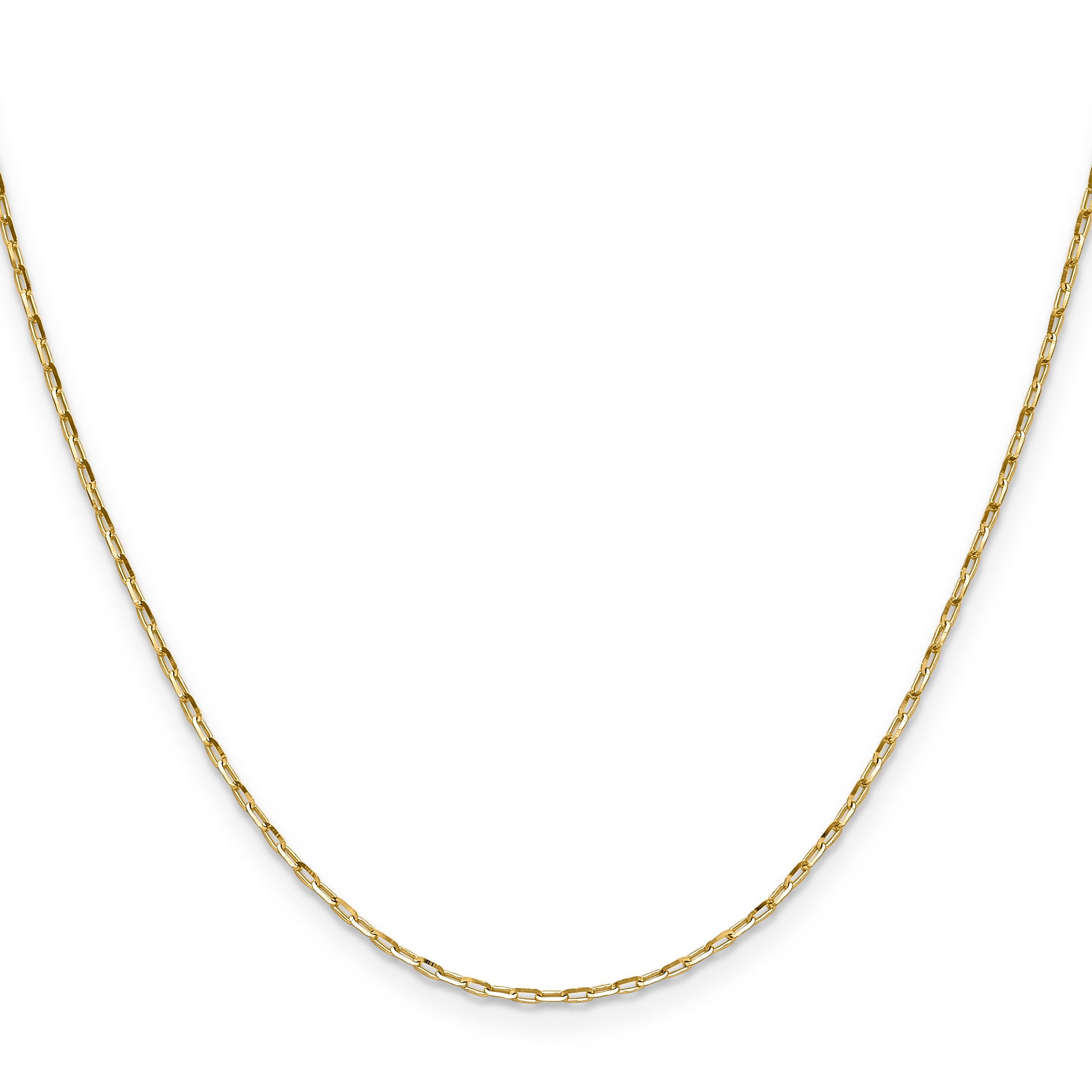 Diamond-Cut Open Long Link Cable Chain 14K Yellow Gold