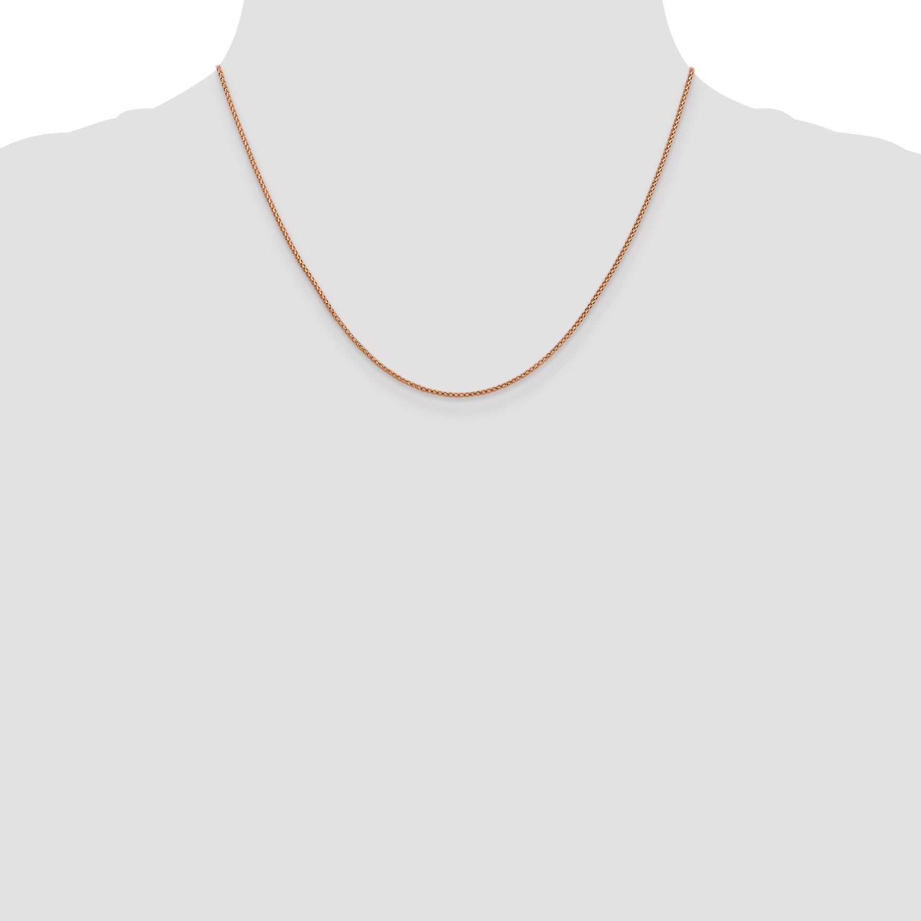 14K Rose Gold 1 mm Diamond Cut Open Franco Chain