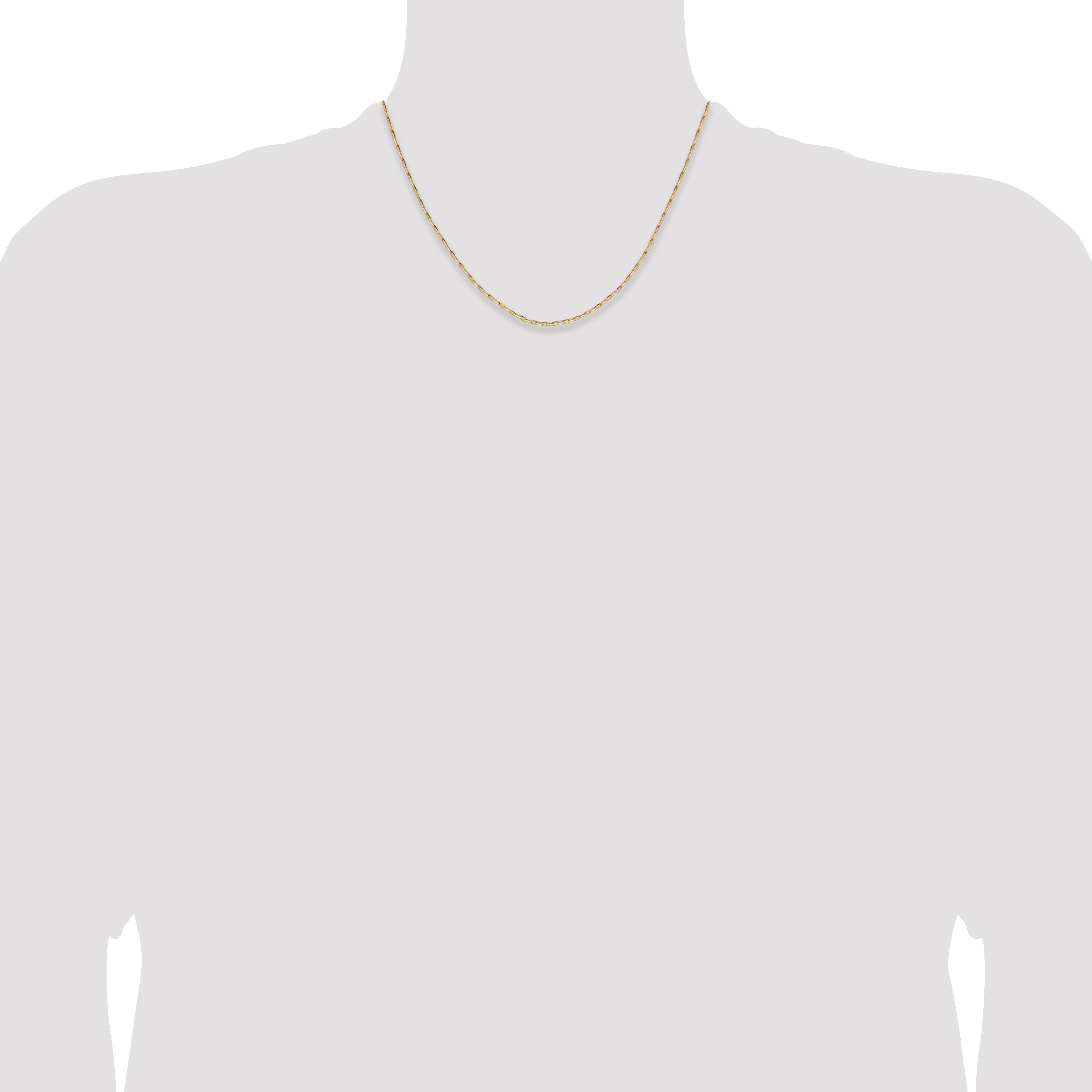 Diamond-Cut Open Long Link Cable Chain 14K Yellow Gold