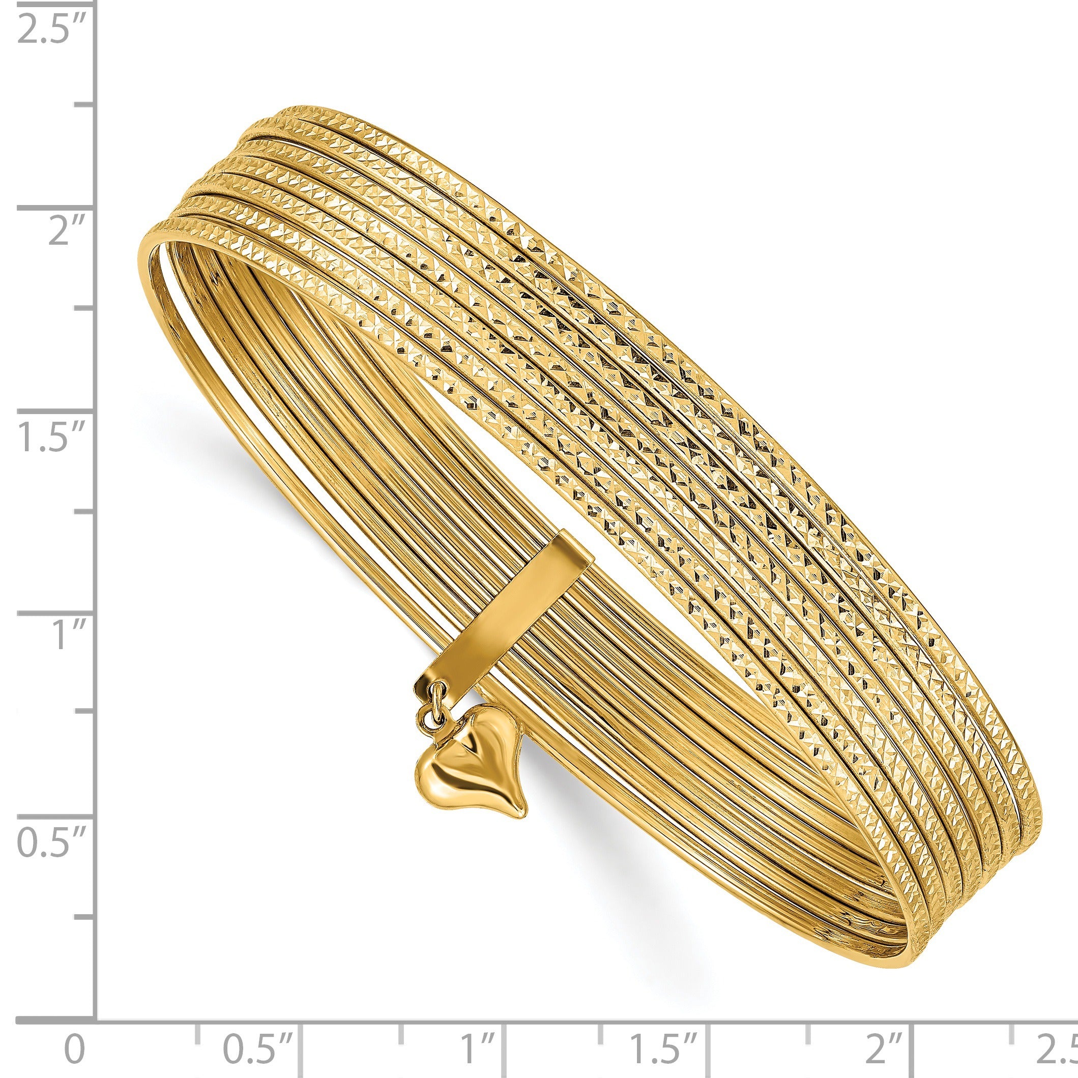 Gold Seven Strand Slip-on Bangles Bracelet