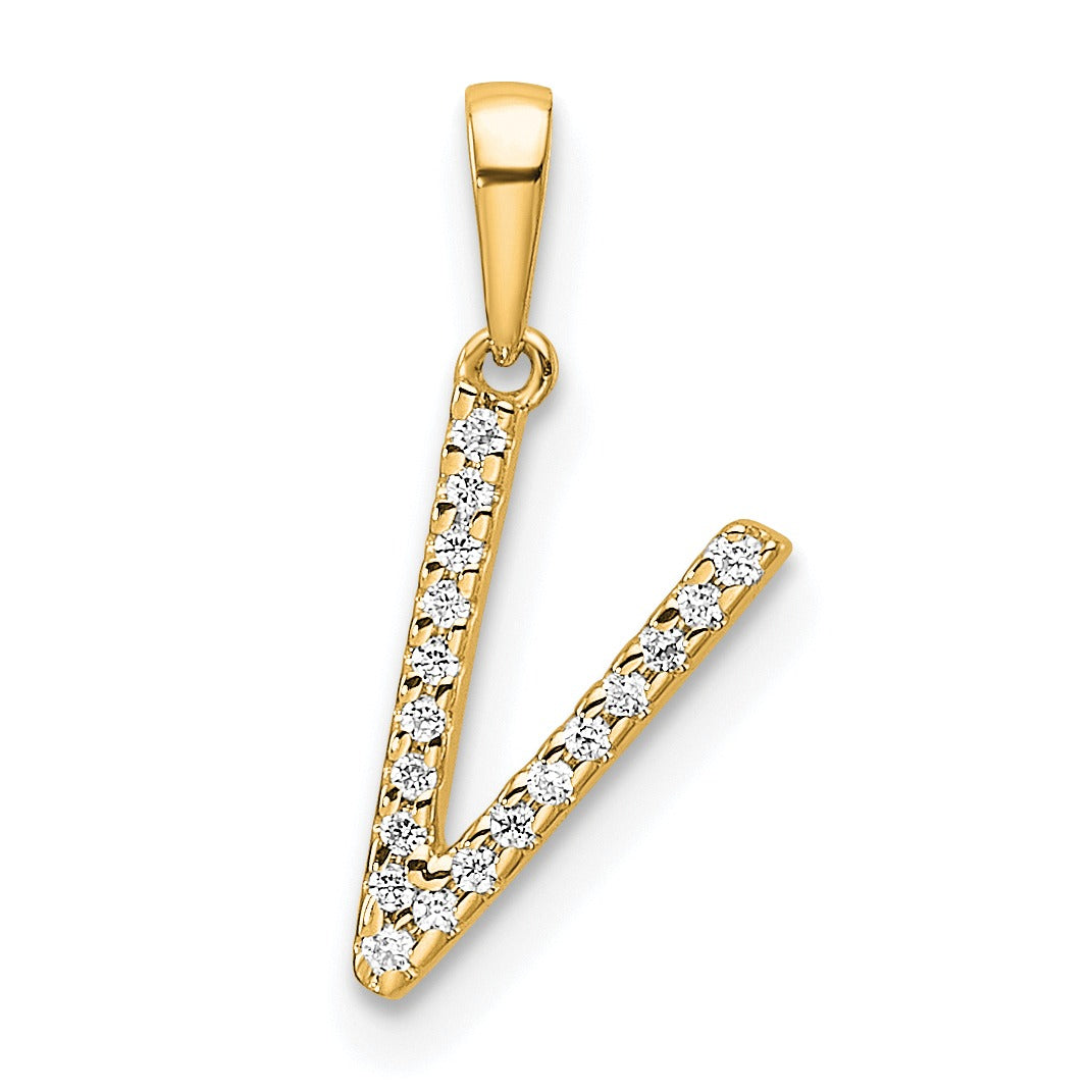 Diamond Initials 14k Gold Pendants