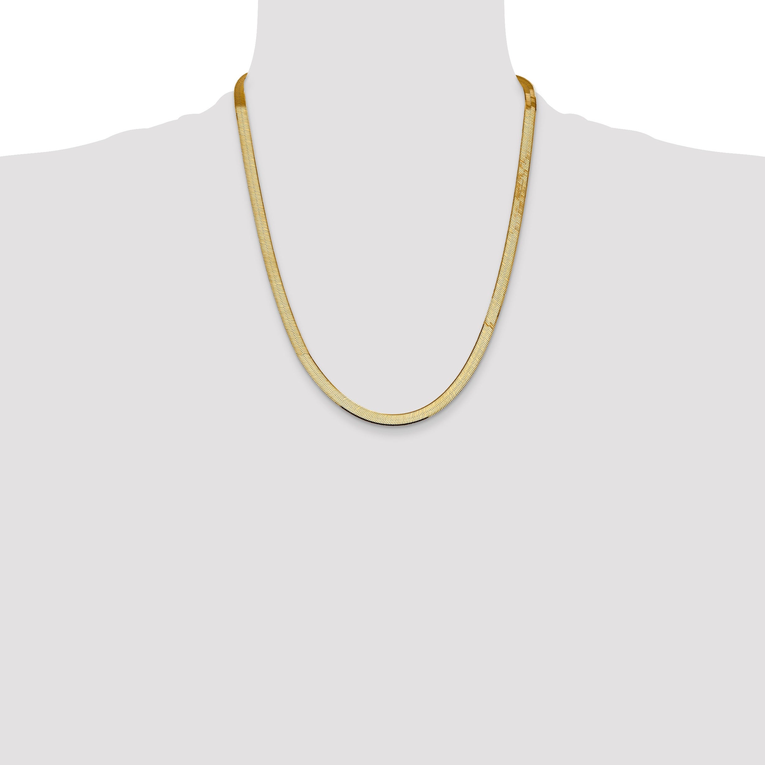 14k Yellow Gold Silky Herringbone Chain 22-inch