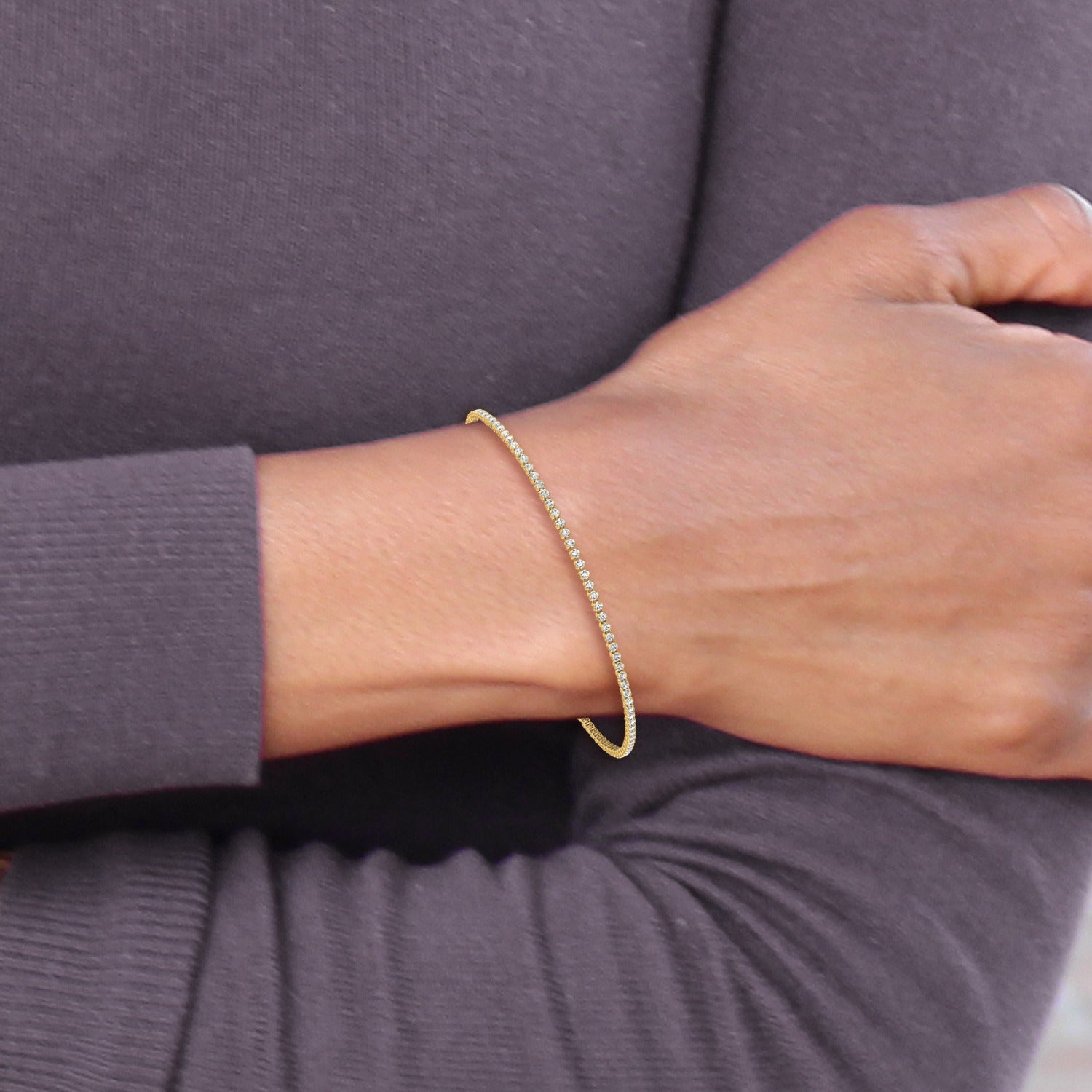 Lab Grown Diamond Tennis Bracelets 14k Gold