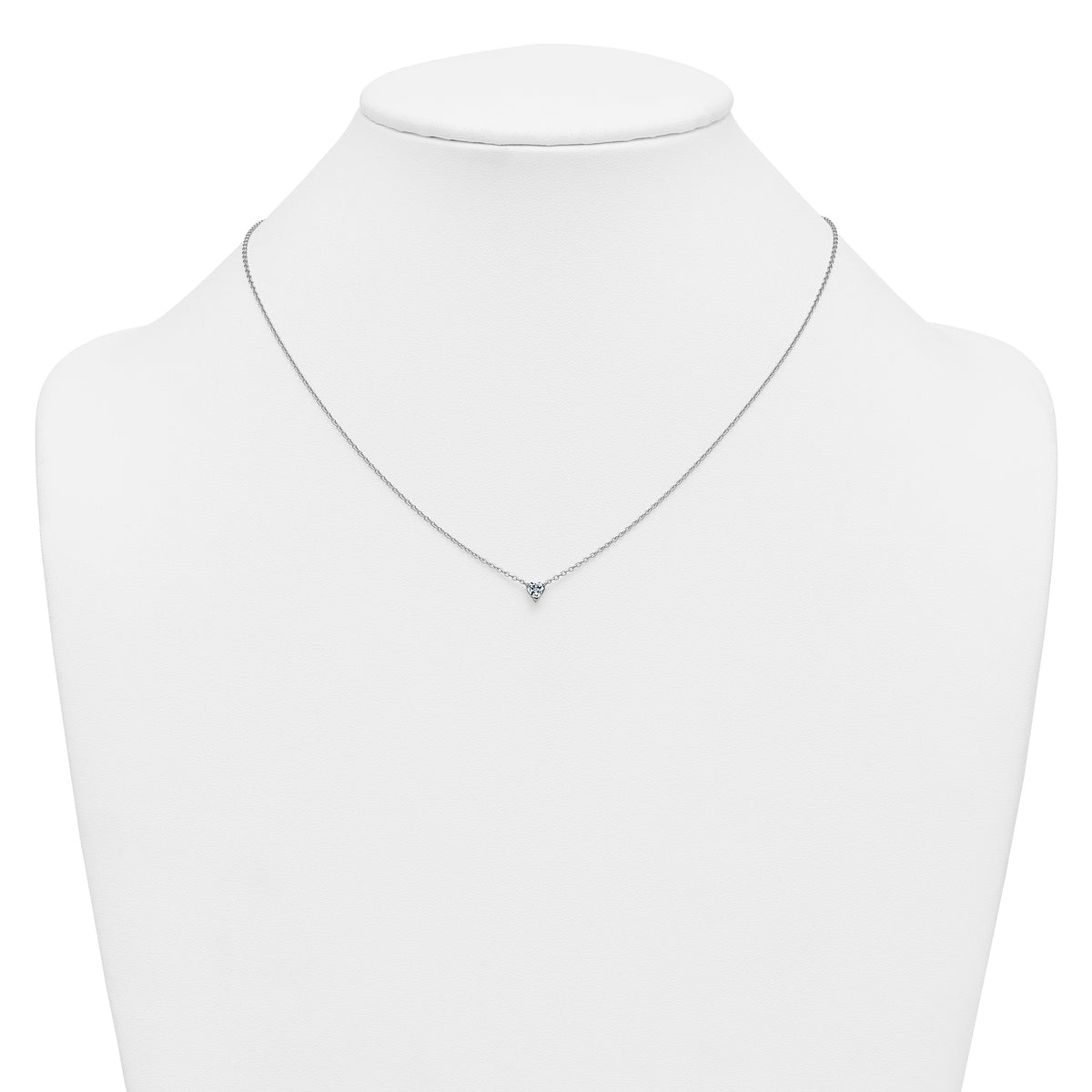 14k Gold Lab Grown Diamond Solitaire Heart Necklace
