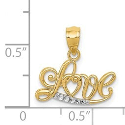 14k Gold LOVE Script Pendant